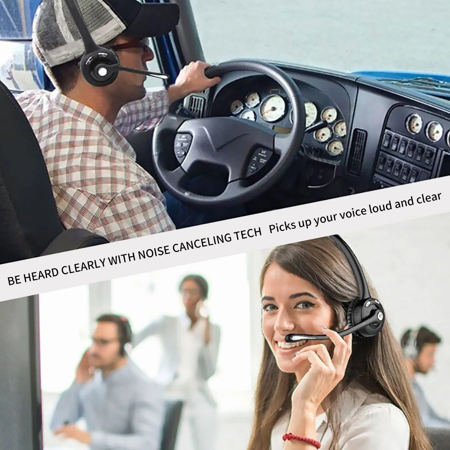 Telefoniczny Zestaw Słuchawkowy Bluetooth, Jedno Ucho HD Regulowany Mikrofon Bezprzewodowe Słuchawki Biznesowe Do Spotkania W Call Center
