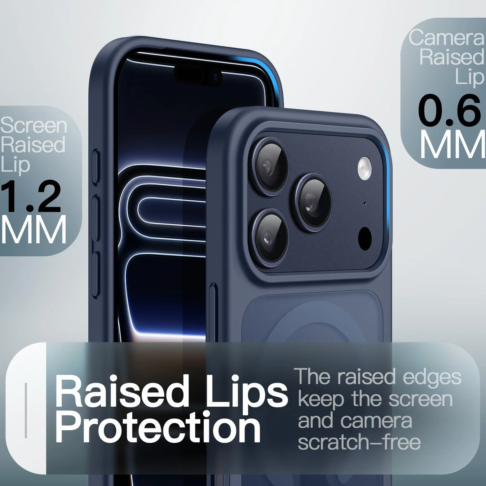 JETech Etui Magnetyczne dla iPhone 17 Pro 6,3 Cala Kompatybilne z MagSafe, Półprzezroczysty Matowe Tył Szczupły Minimalistyczne Odporne na Wstrząsy Osłona Telefon (Ciemnoniebieski)