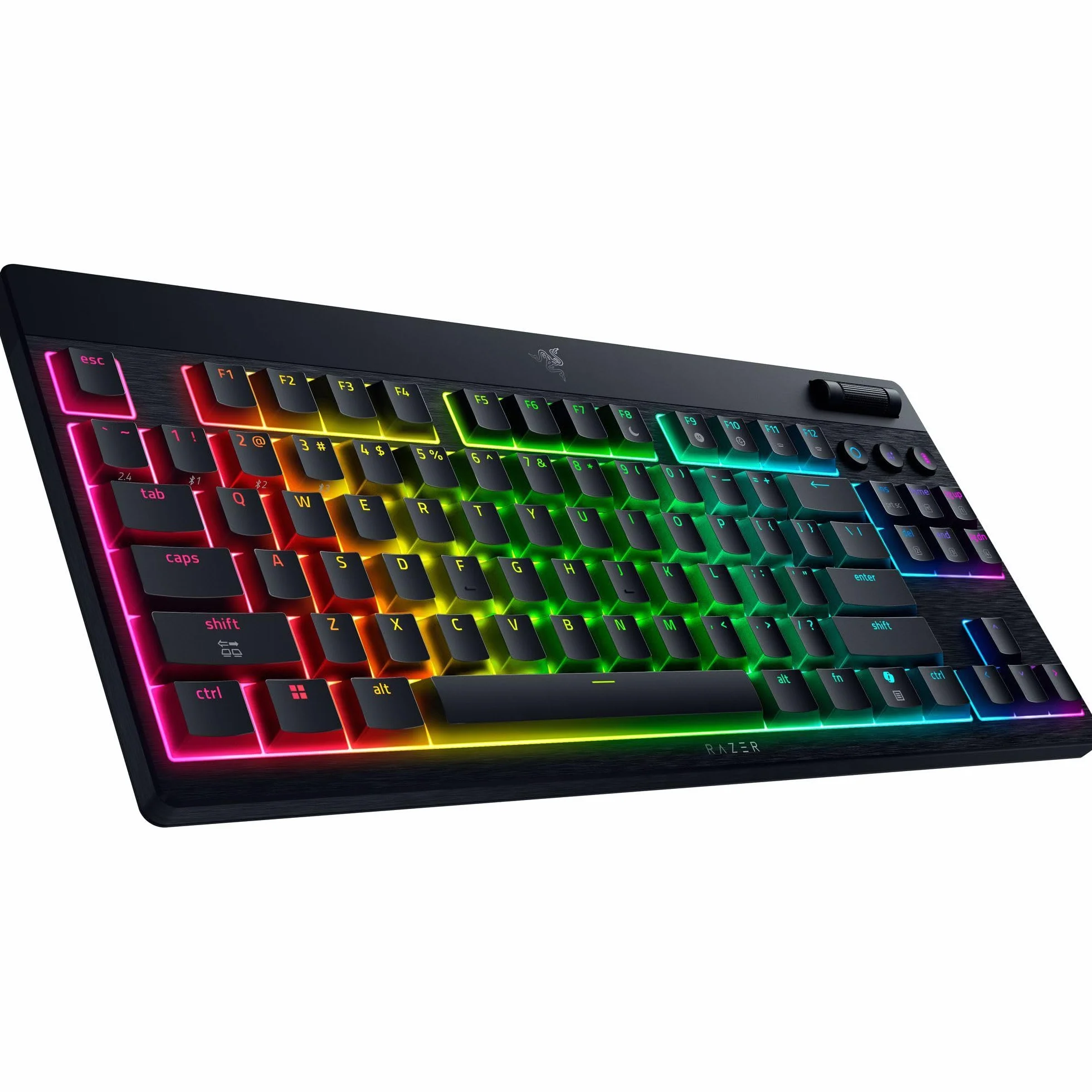 Razer BlackWidow V4 Tenkeyless HyperSpeed Low Profile bezprzewodowa klawiatura gamingowa z możliwością wymiany na gorąco pomarańczowe przełącznik Układ US