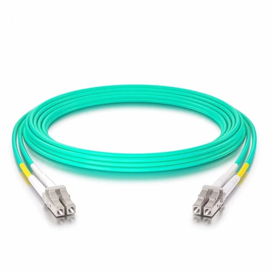 [4 Pack] Fiber Patch Cable - LC to LC OM3 10Gb/Gigabit Multi-Mode Jumper Duplex 50/125μm LSZH Fiber Optic Cord for SFP Transceiver, Aque, 1-Meter(3.3-ft)