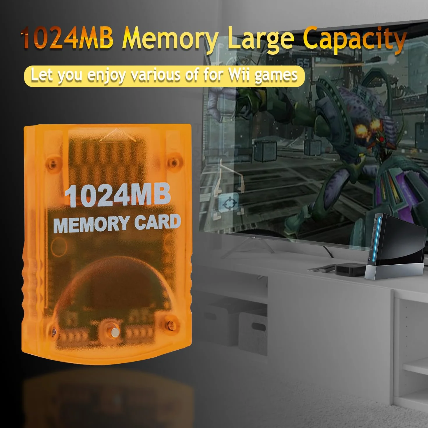 Mcbazel Karta pamięci do gier 1024 MB do konsoli Wii/Gamecube GC