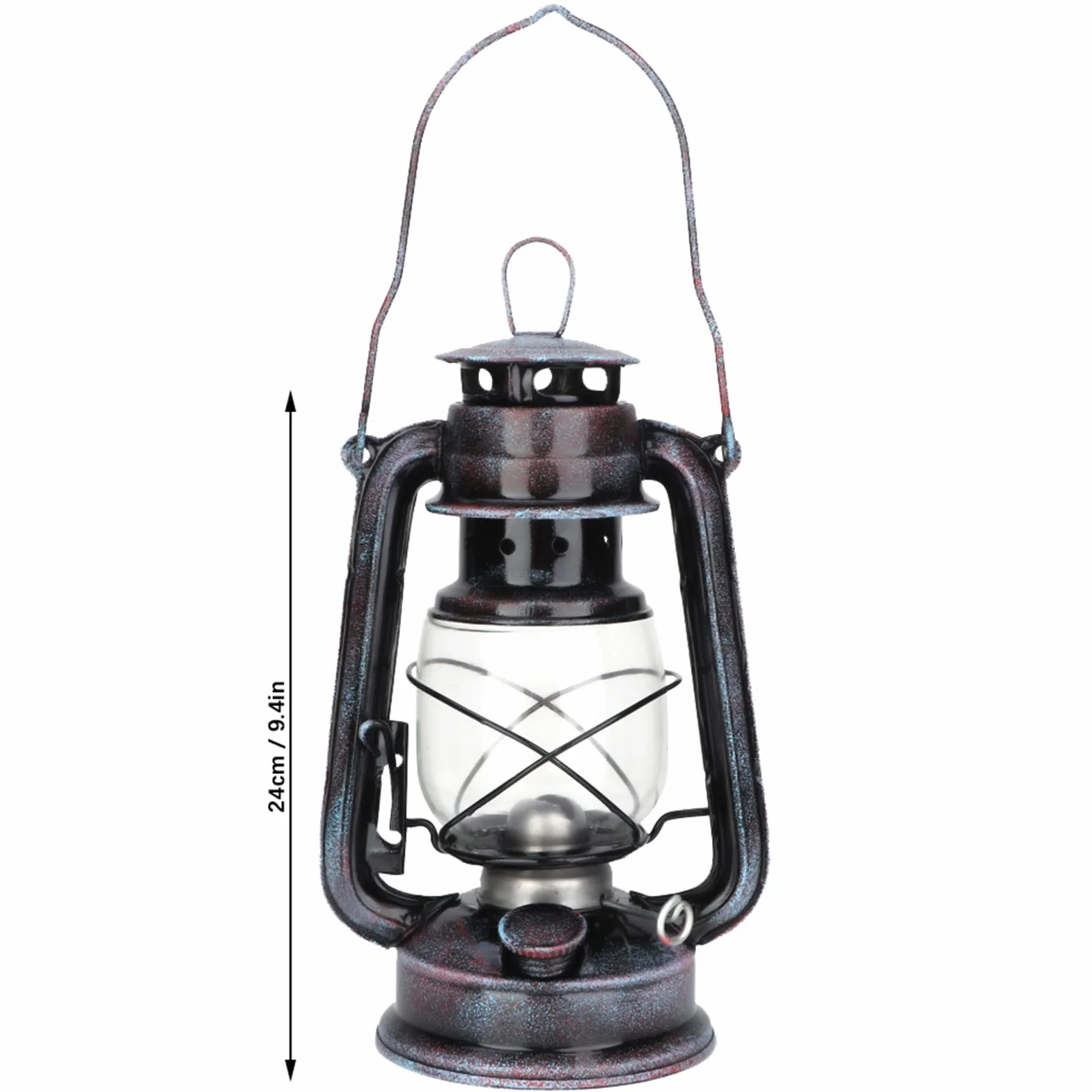 Klasyczna lampa naftowa 24 cm do kempingu, czarny Retro