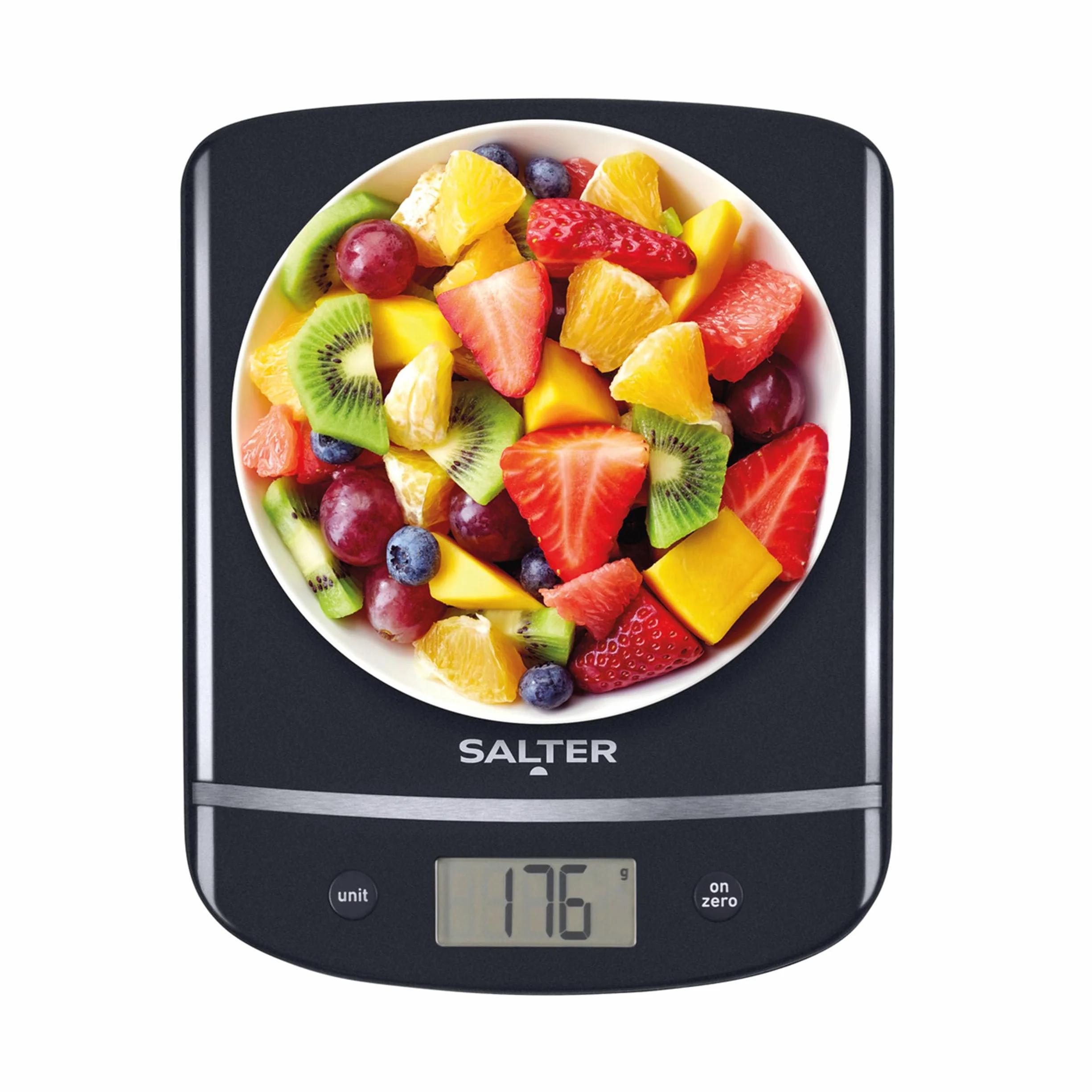 SALTER Cyfrowa waga kuchenna, design, maks. obciążenie 5 kg, waga precyzyjna, wyraźny wyświetlacz, funkcja ważenia, funkcja Aquatronic