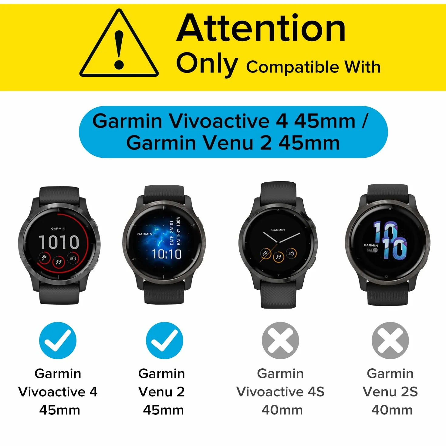 ivoler 3 sztuki etui z osłoną ekranu do Garmin Vivoactive 4 45 mm / Garmin Venu 2 45 mm, pełne etui ochronne z miękkiego TPU, cienkie, odporne na zarysowania etui (2 przezroczyste i 1 czarne)