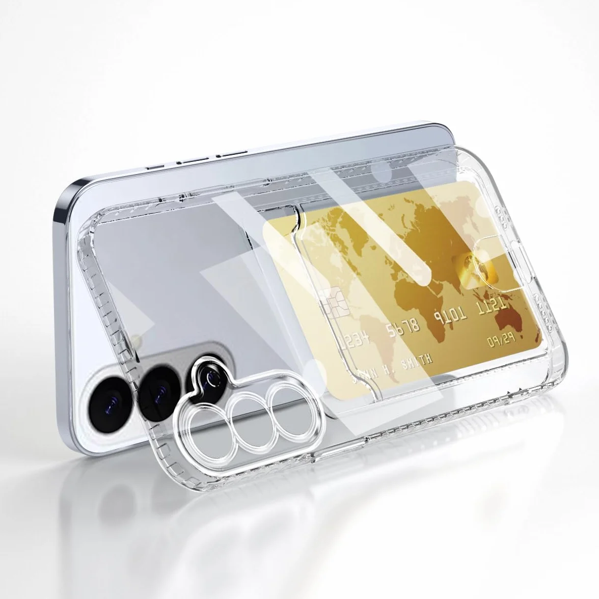 Lunivop Etui kompatybilne z Samsung Galaxy S26, przezroczyste, z miejscem na karty, portfel, cienkie, miękkie silikonowe, odporne na uderzenia etui na telefon komórkowy, odporne na zarysowania