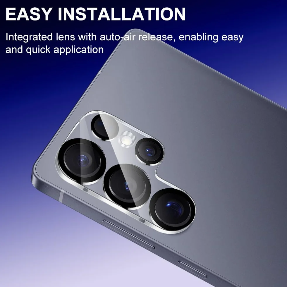 OFFCUP Ochraniacz obiektywu aparatu do Samsung Galaxy S25 Ultra, 3 zestawy ochraniaczy obiektywu, odporne na zarysowania, ultracienkie szkło hartowane 9H i aluminiowa rama, łatwa instalacja (biała)