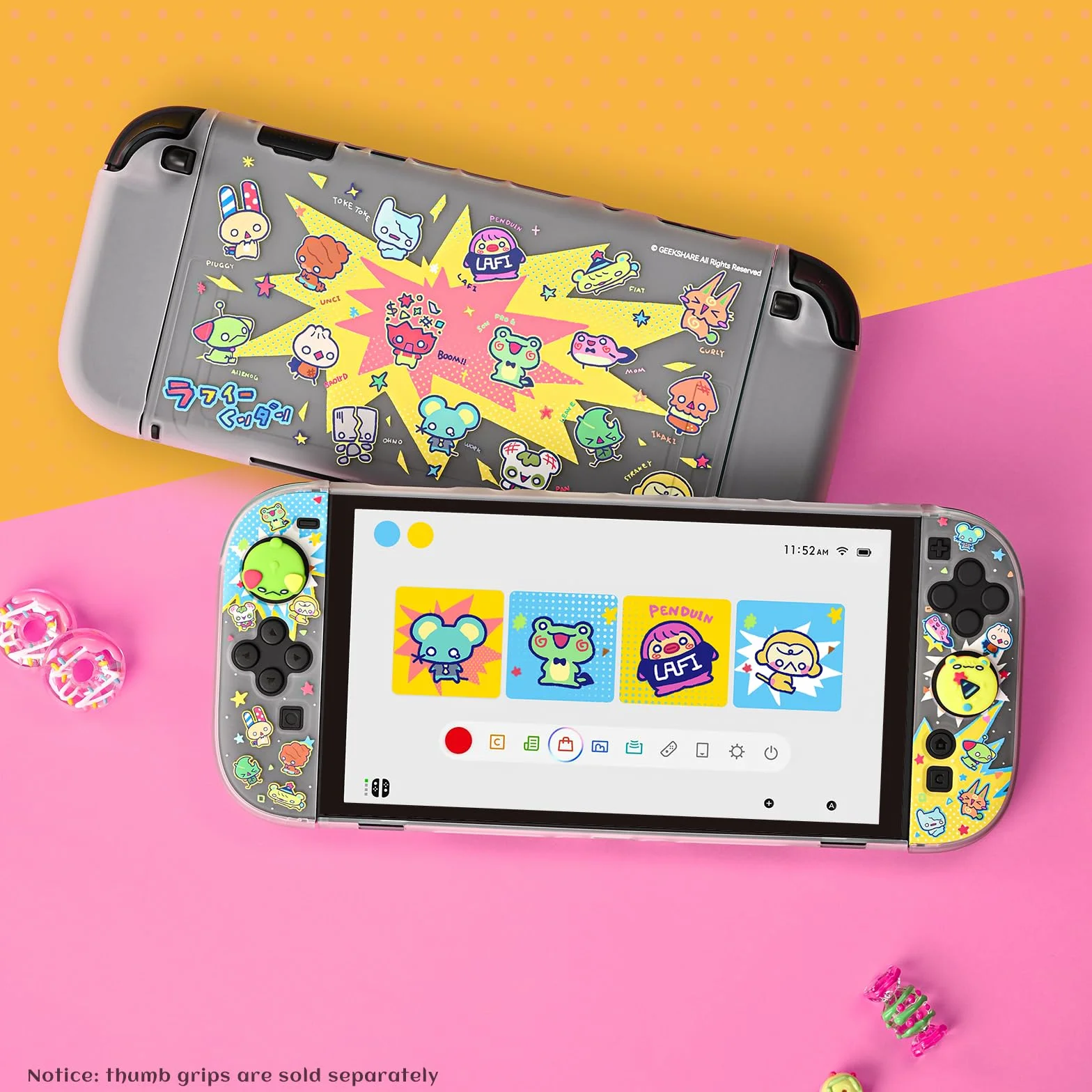 GeekShare Powłoka ochronna kompatybilna z Switch 2, Kawaii Cartoon dokowalna obudowa kompatybilna z Switch 2, odporna na zarysowania i amortyzująca konstrukcja osłona skórka - LAFI Legion