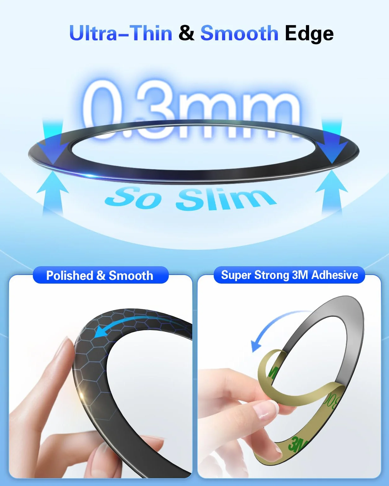4 szt. pierścień magsfe volport for Magsafe Ring Sticker, Extra Strong Universal Ultra Thin (0.3mm) Magnetic Metal Ring Adapter with Super Strong 3M Adhesive Backing for MagSafe Accessories