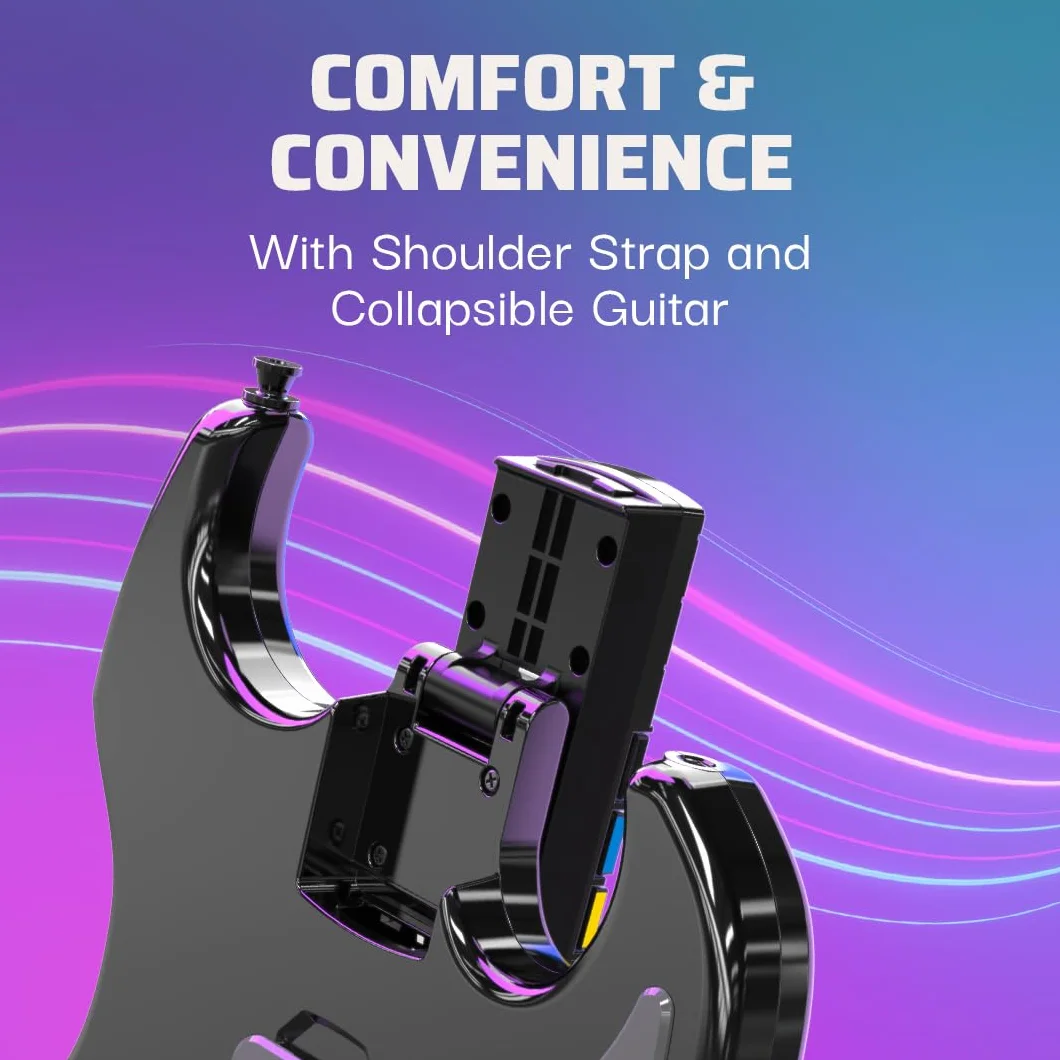 PDP Gaming RIFFMASTER Wireless Guitar Controller for Xbox Series X|S, Xbox One, & Windows 10/11 PC, Czarny i szary