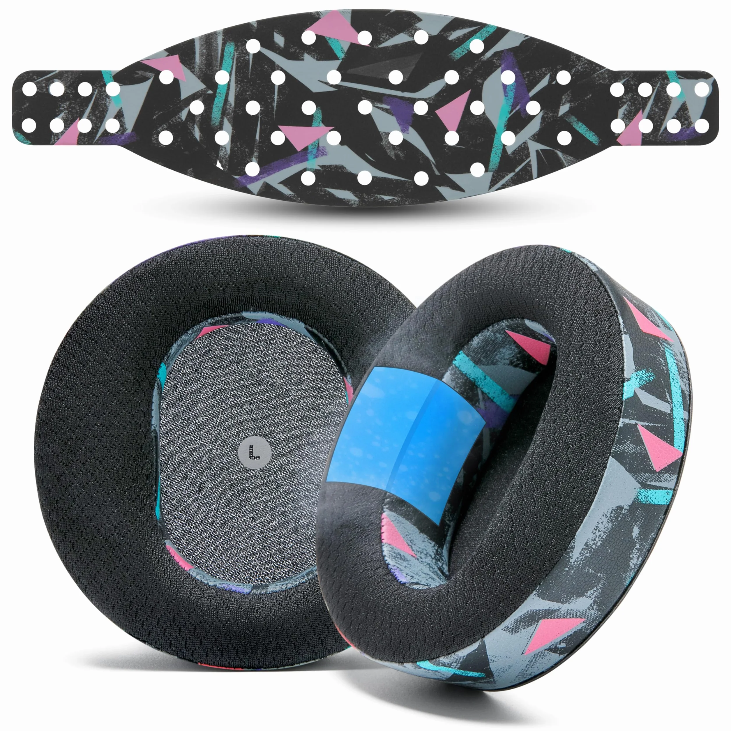WC Mod Kit V2 Do Maxwell Gen 1 – Poduszki Żelowe Chłodzące + Ekstra Szeroki Silikonowy Pałąk Kompatybilny Z Audeze Maxwell Xbox & PS5 Gen 1 od Wicked Cushions | 90's Black