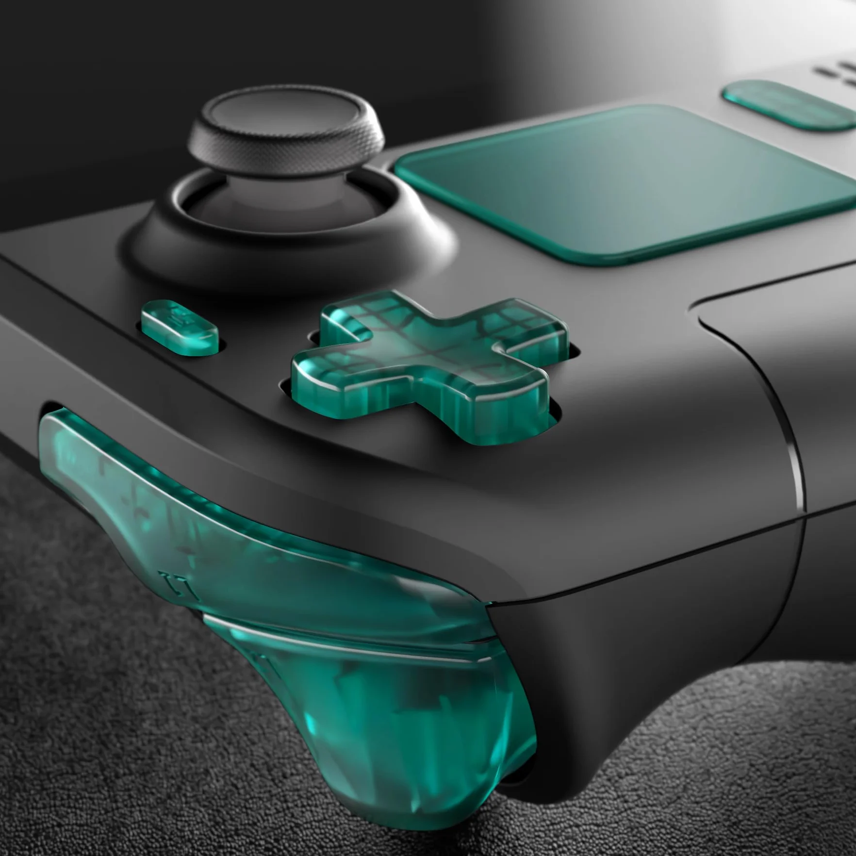 Zamiennik eXtremeRate Szmaragdowo Zielony Pełny Zestaw Przycisków dla Steam Deck, Niestandardowy Panel ABXY D-pad Trackpad Bumpers Triggers Przyciski i Śrubokręty dla Steam Deck Przenośna Konsola — Konsola Nie Jest Dołączona