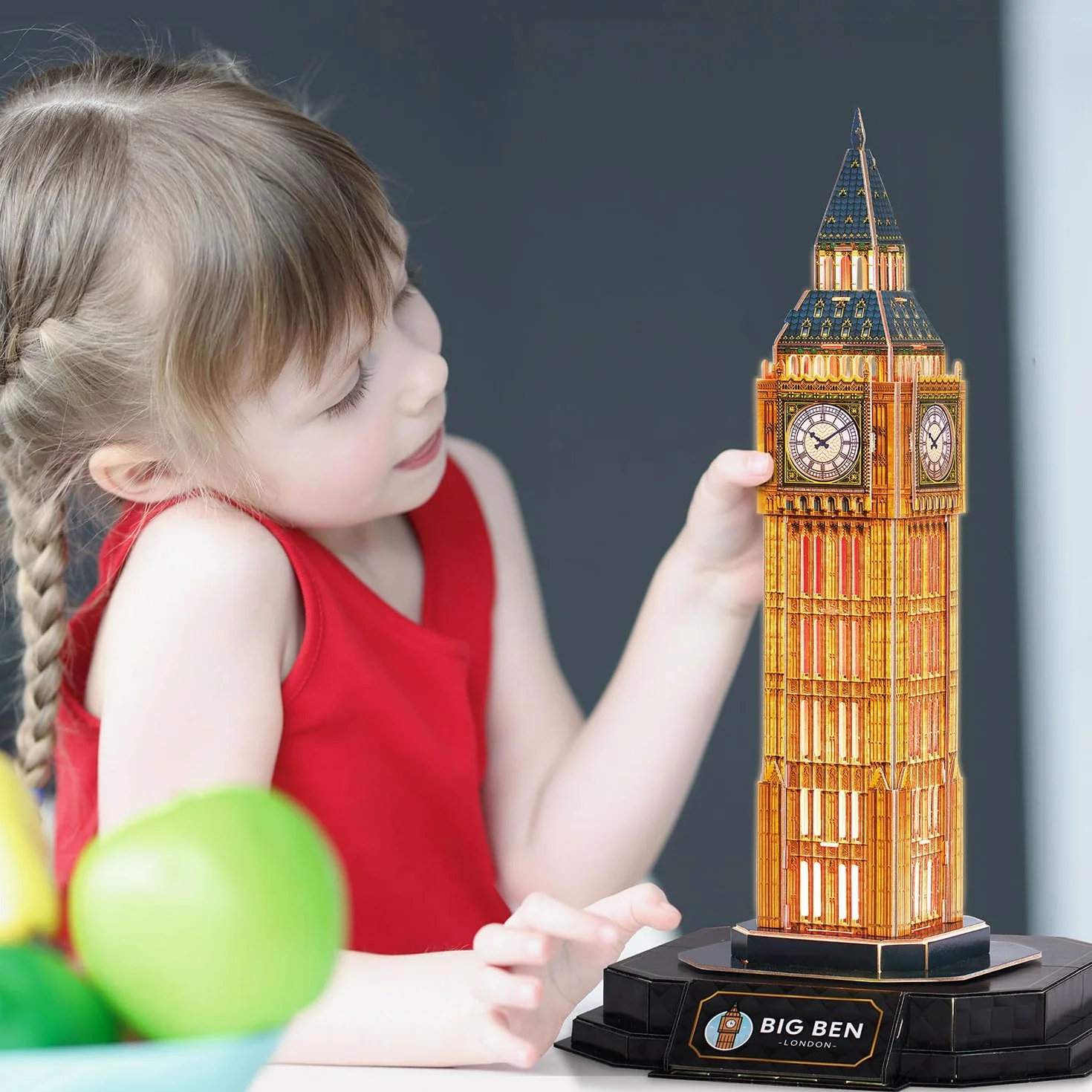 Puzzle 3D Big Ben LED 32 sztuki Prezent dla 8-letniego chłopca