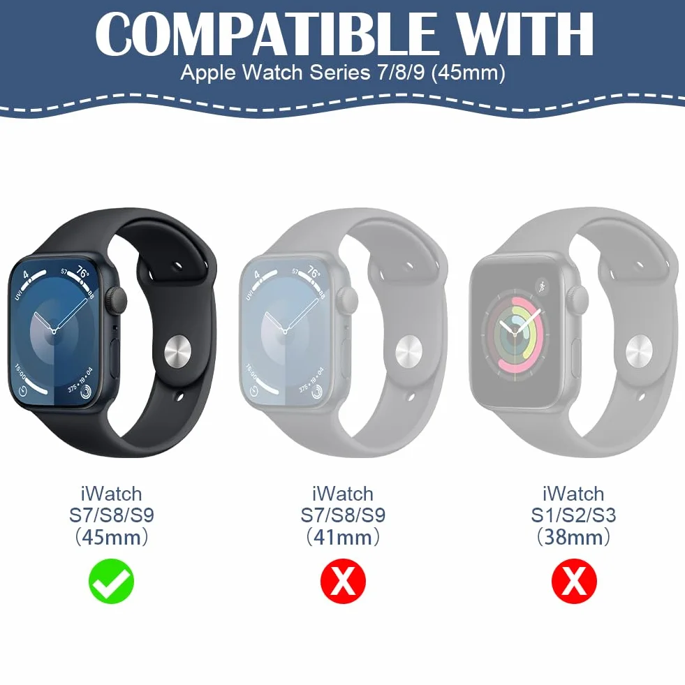 OFFCUP Ochraniacz Ekranu Apple Watch, 6-pak folii TPU do iWatch Series 9, 8, 7, 45 mm, odporna na zarysowania HD, przezroczysta, elastyczna, łatwa instalacja, bez pęcherzyków powietrza, 45 mm