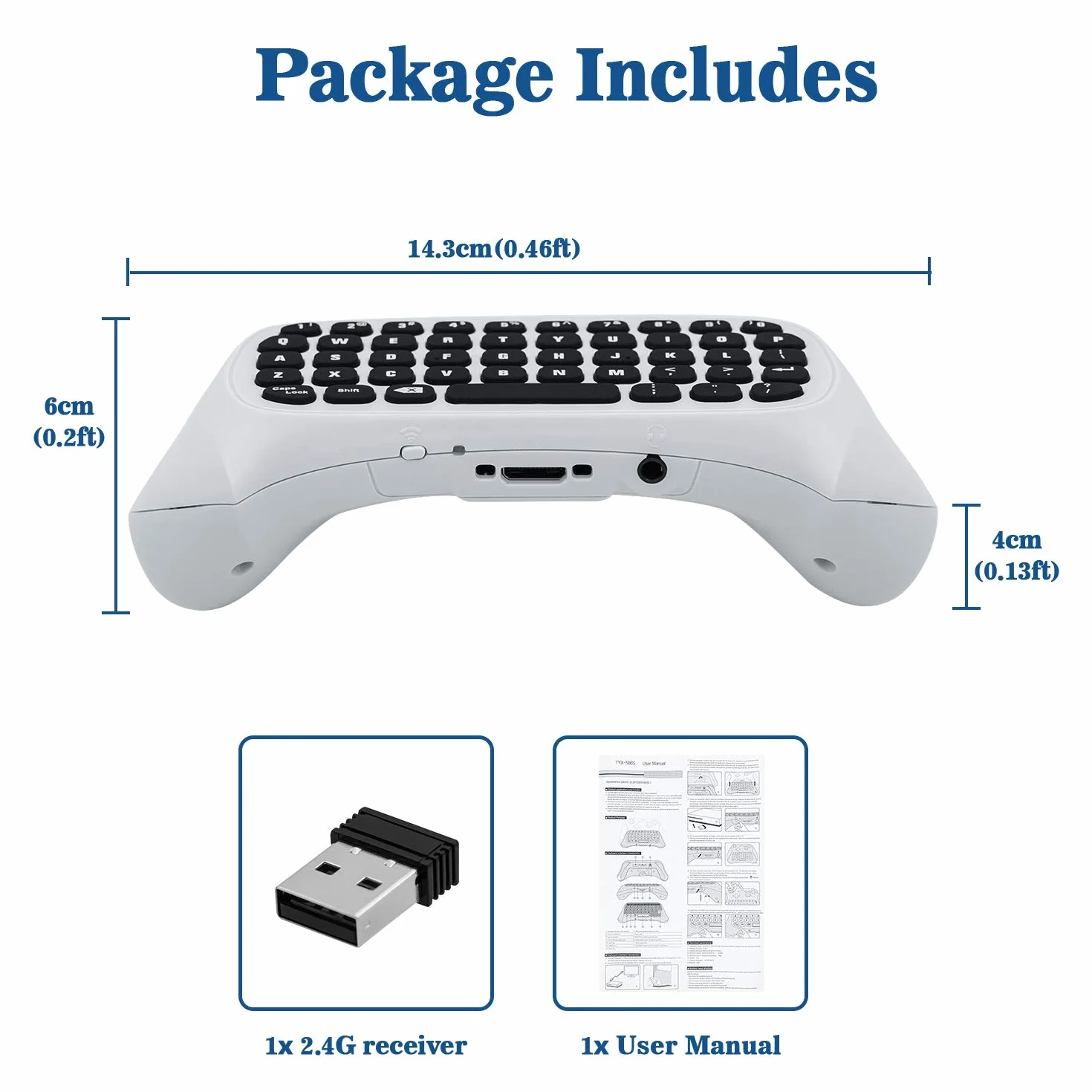 Mcbazel 2.4G Wireless Handheld Keyboard Mini Controller for Xbox Series X/Series S/Xbox One Slim/Xbox One S/Xbox One X Controller Support for 3.5mm audio jack