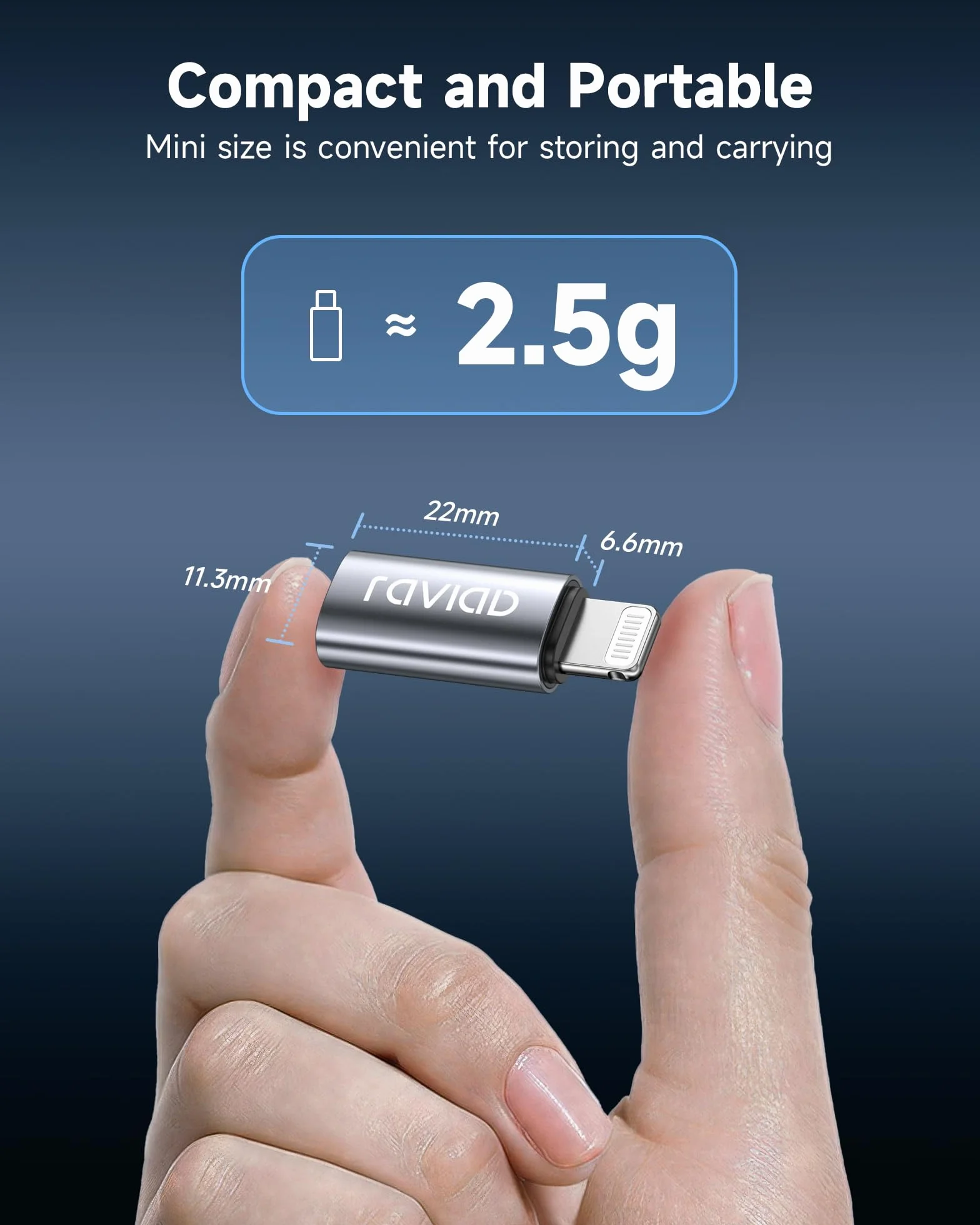 RAVIAD 36W adapter USB C do Lightning (2 sztuki) adapter USB C żeński do Lightning męski, szybkie ładowanie, kompatybilny z iPhone 14 13 12 11 Pro Max, iPad Pro/Air 5/Mini 6, nie do dźwięku/słuchawek