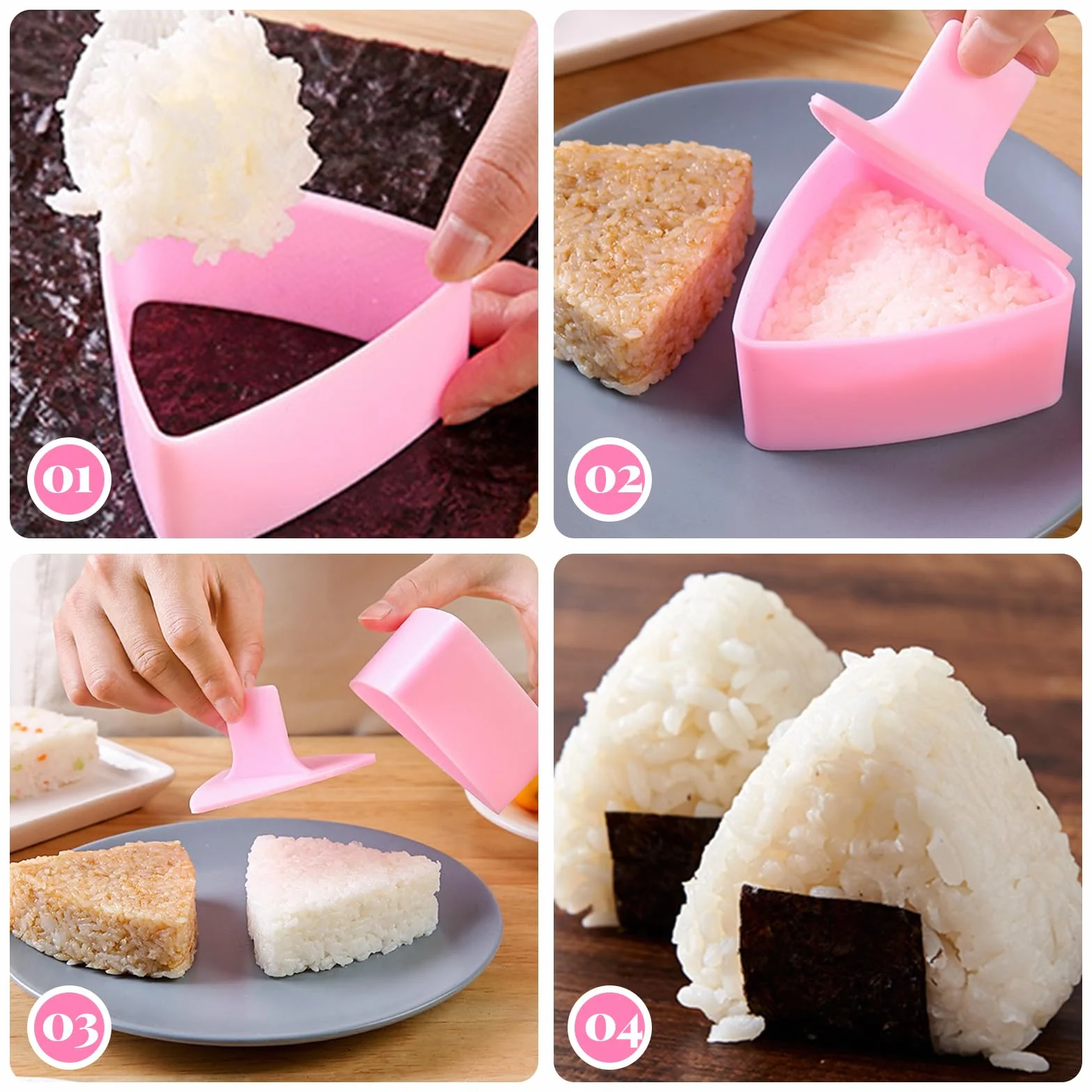 Foremki Onigiri 2 sztuki trójkąt z łyżką do ryżu Sushi Nigiri