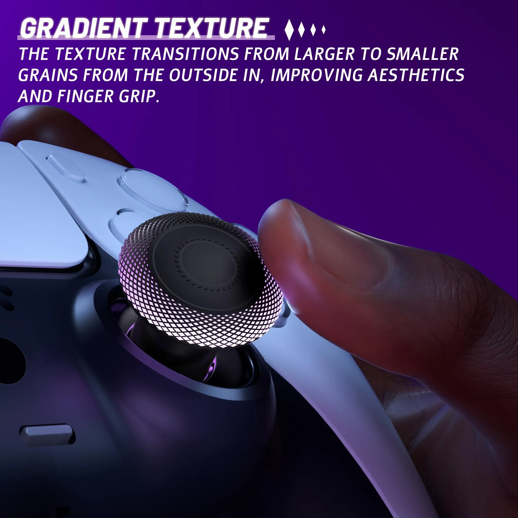 eXtremeRate ThumbsGear V3 Wymienne ergonomiczne pałeczki do kontrolera PS5, zamienne analogowe kciuki do kontrolera PS4, 4 wypukłe i wklęsłe joysticki z regulacją wysokości, czarne