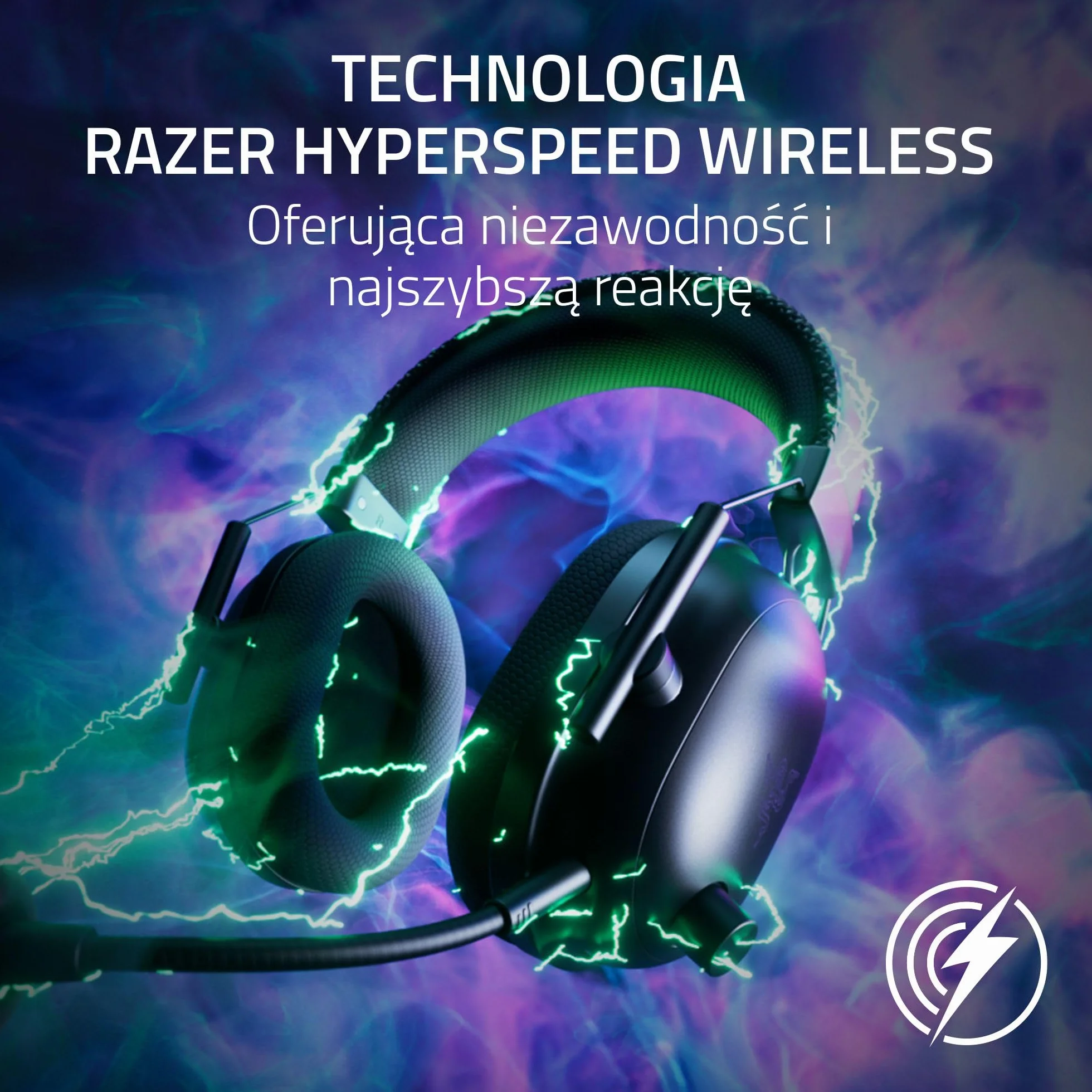 Razer BlackShark V2 Pro (2023) - PC Bezprzewodowe słuchawki e-sportowe klasy premium (mikrofon Super Wideband, 50mm przetwornik TriForce, bezprzewodowa HyperSpeed, bateria do 70 godzin) Czarny