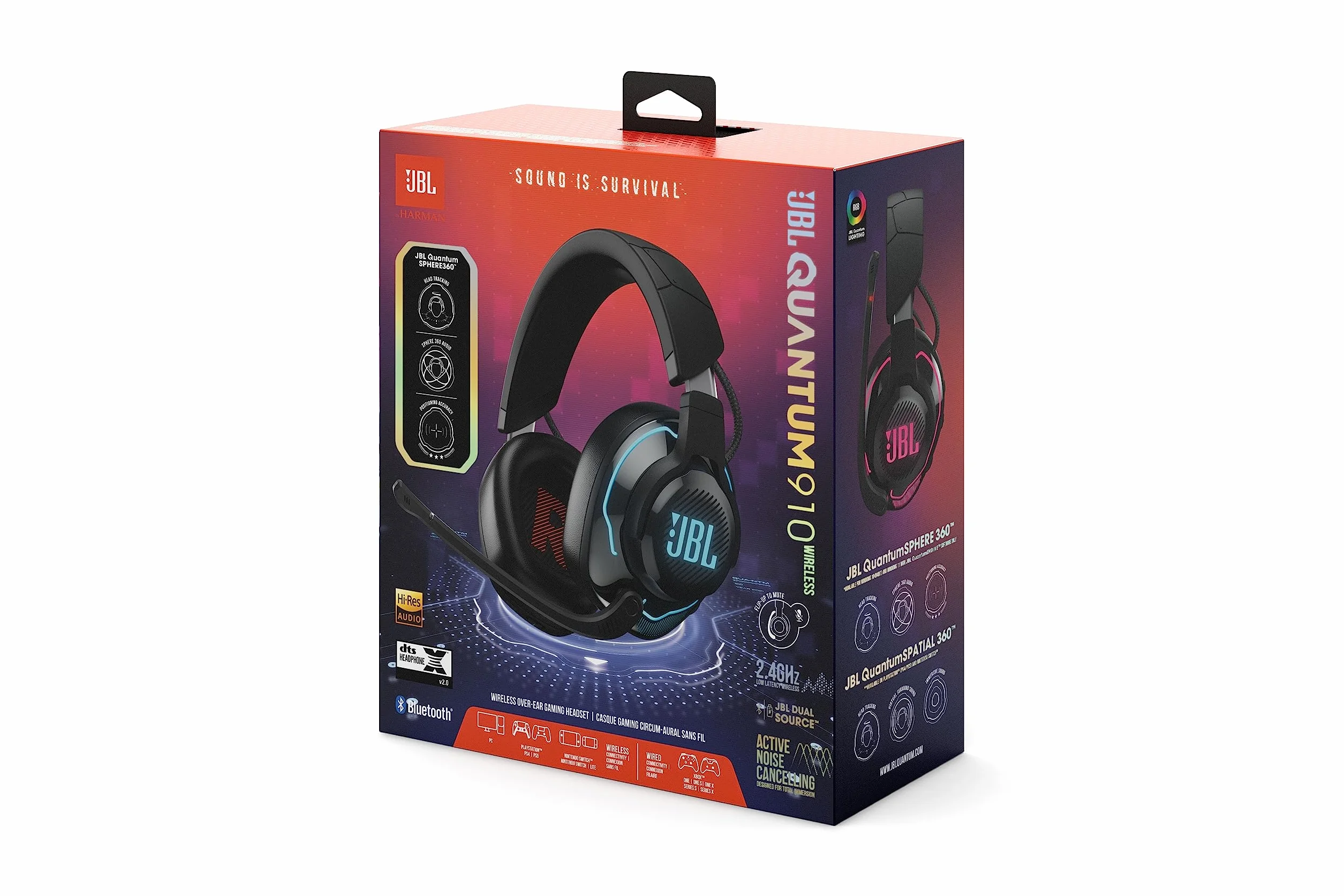 Jbl Quantum 910 JBLQ910WLBLK Słuchawki, Czarny, 39 h