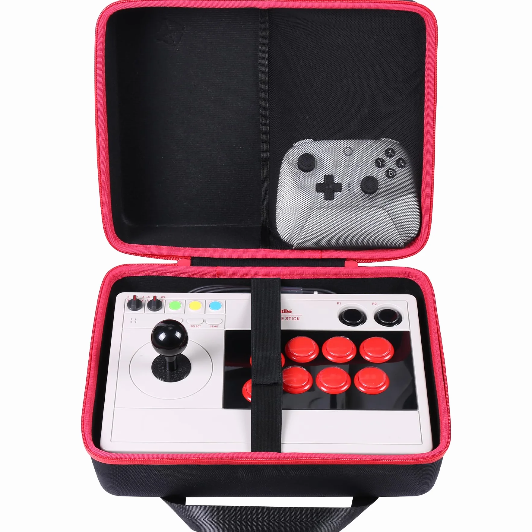 co2CREA Twardy przenośny pokrowiec podróżny do 8Bitdo Arcade Stick Nintendo Switch Windows 10 Xbox Series PC, czarny