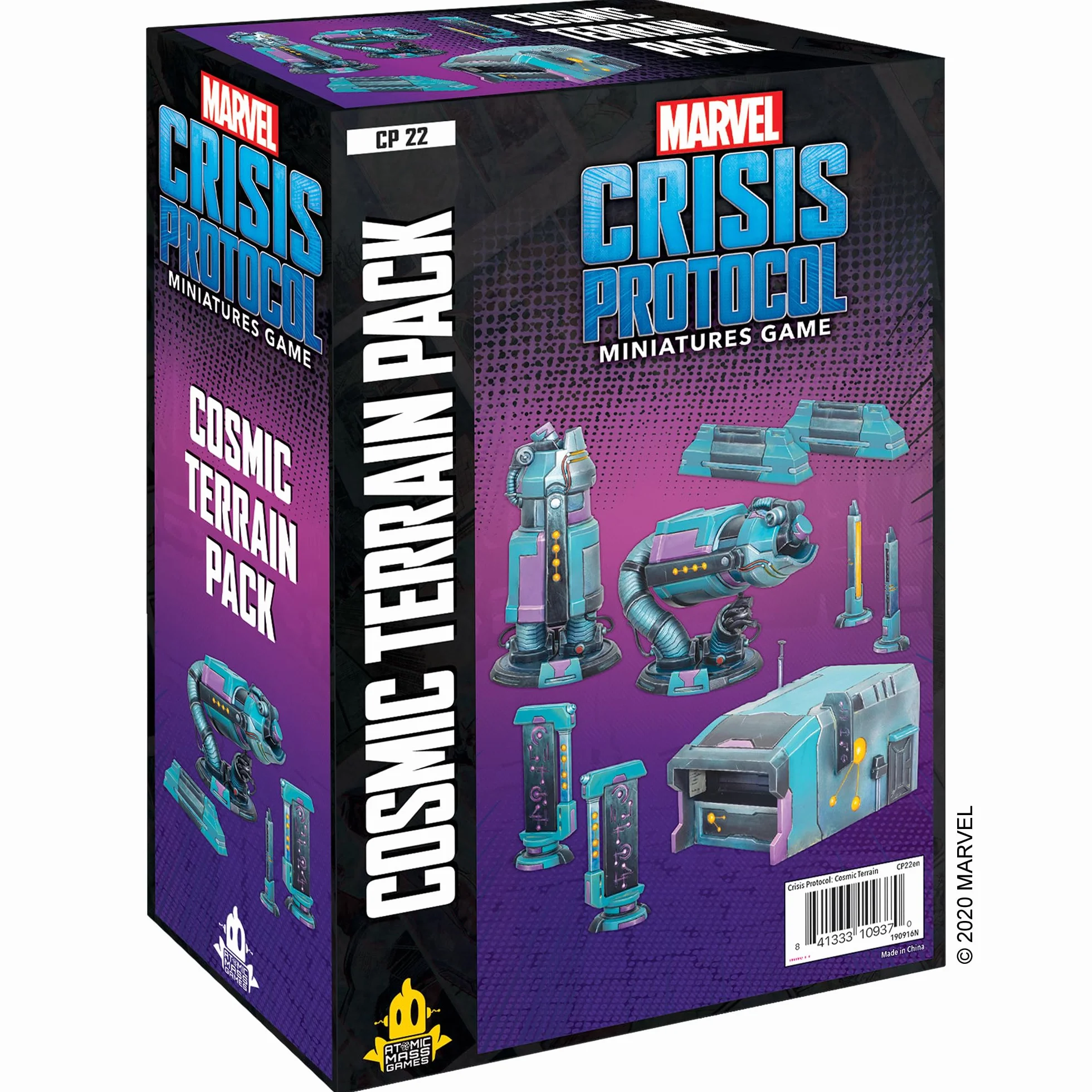 Atomic Mass Games , Marvel Crisis Protocol: Terrain Expansion: Cosmic Terrain Pack, Miniatures Game, Wiek 10+, 2+ Gracze, 45 minut Playing Time