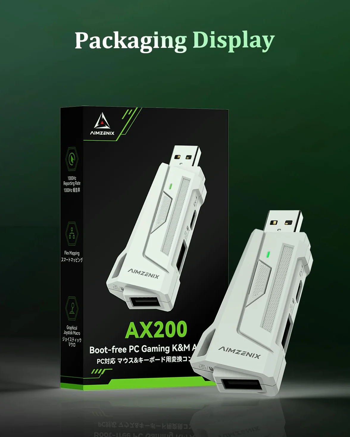 Megadream AX200 PC klawiatura i mysz adapter do komputera, aplikacja z funkcją Smart Joystick, częstotliwość raportowania 1000 Hz, bez rozruchu, elastyczne mapowanie, klawiatura gamingowa, konwerter
