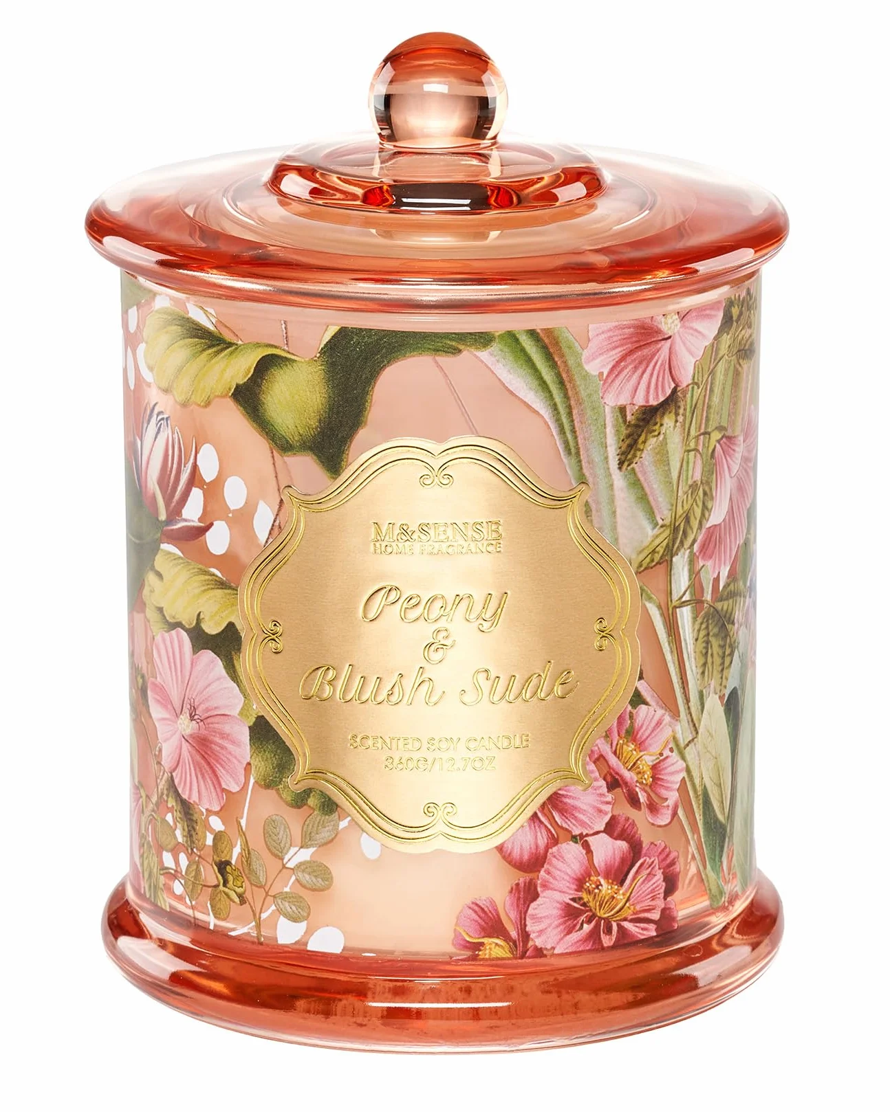 M&SENSE świeca zapachowa sojowa Peony Blush 360g 75h