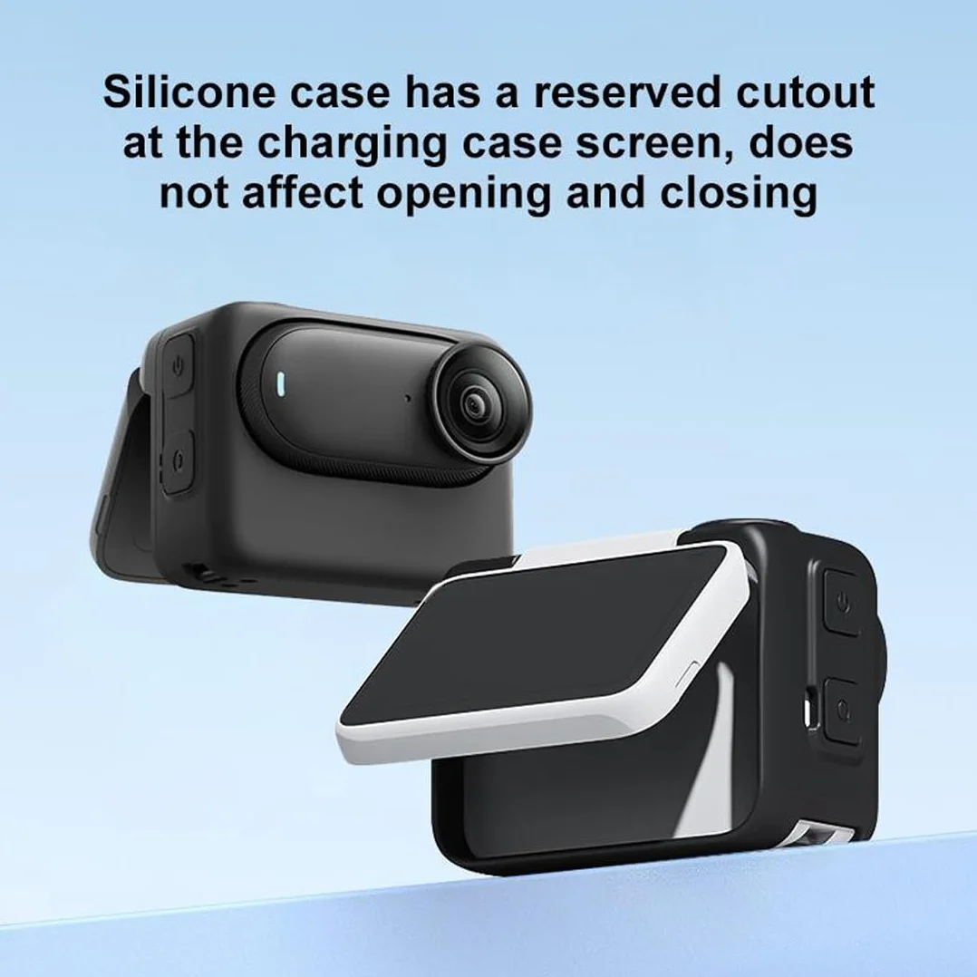 PULUZ Etui ochronne do Insta360 GO 3S pudełko do ładowania aparatu, silikonowa osłona z osłoną obiektywu i paskiem, akcesoria do kamer akcji Insta 360 GO 3S