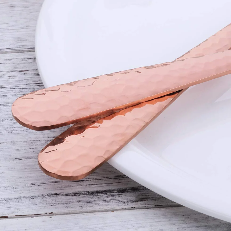 Zestaw do serwowania sałatek, RoseGold 2-częściowy zestaw, łyżka do sałatek i widelec do sałatek ze stali nierdzewnej