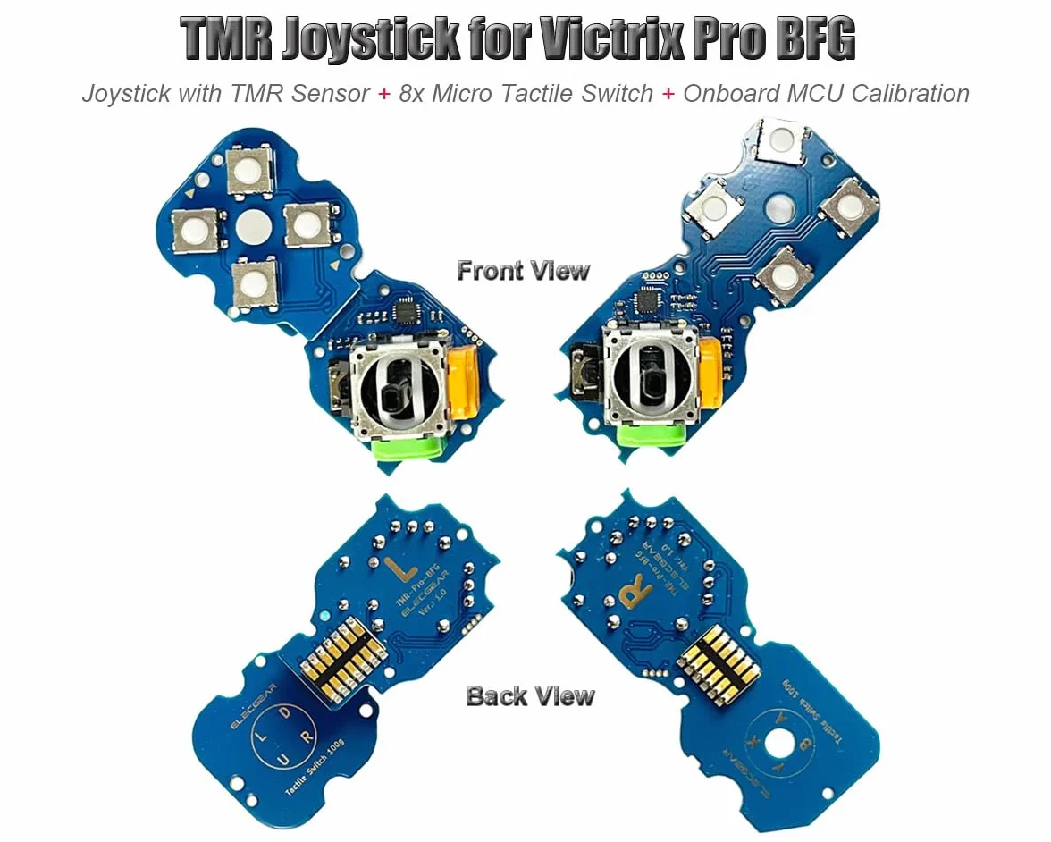 ElecGear TMR Joystick Moduł PCB do Victrix Pro BFG Kontrolera z Mikroprzełącznikami Dotykowymi i D-Pad ABXY
