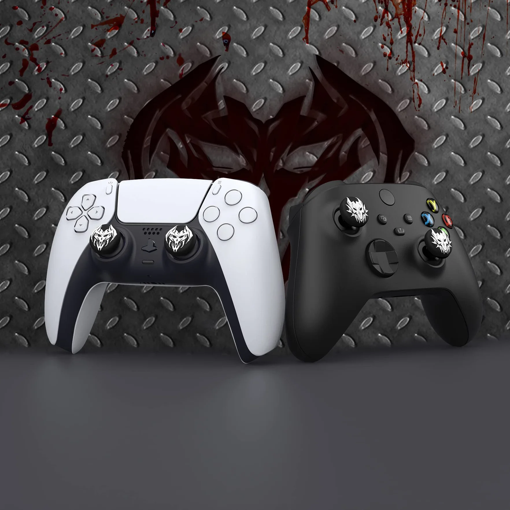 PlayVital 4PCS Thumb Grip Caps do ps5 Controller Nakładki na kciuk do ps4,Analogowa Osłona Sztyftu kompatybilny z Xbox Series X/S,Uchwytami na Kciuki do Switch Pro-Demony Licha