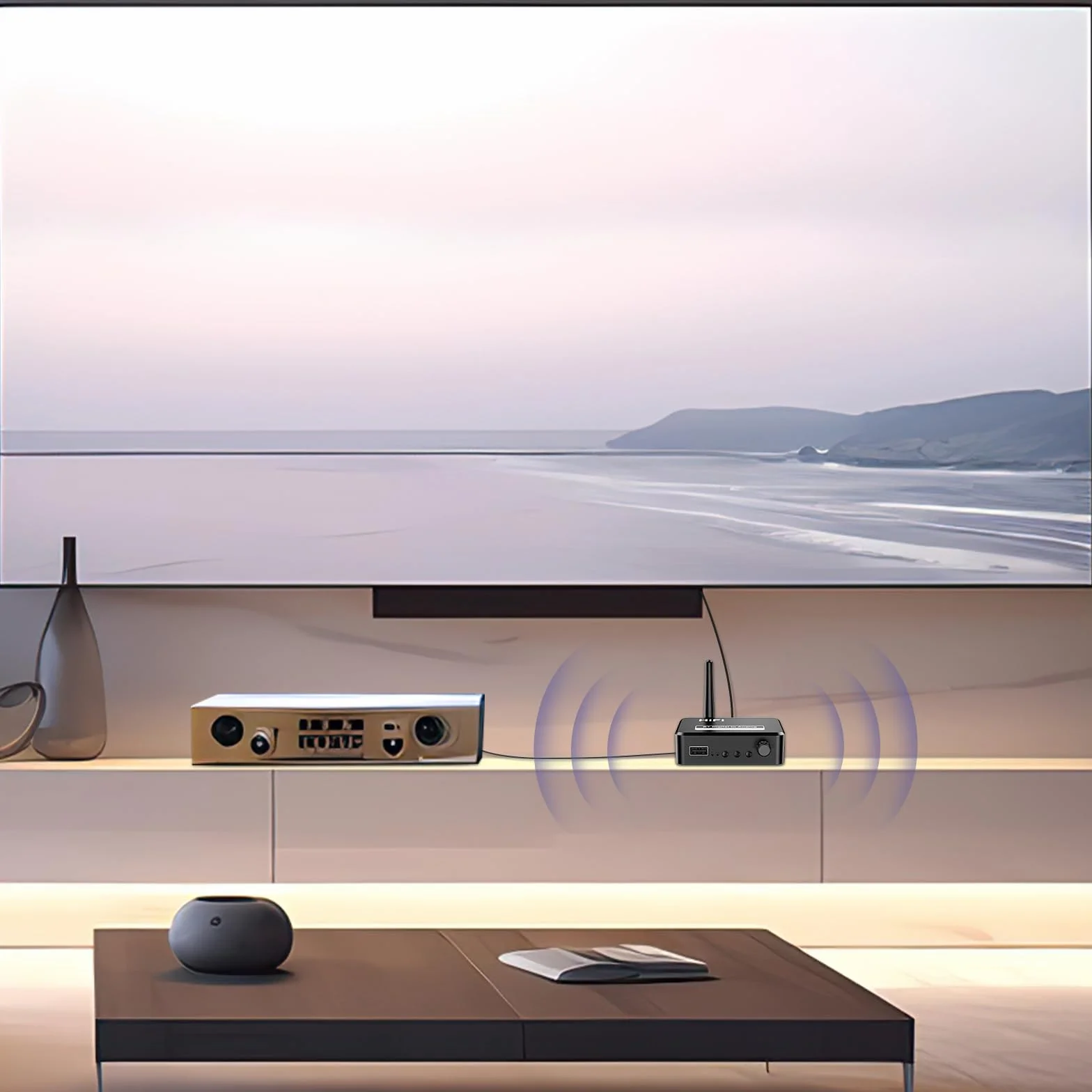 Domowy odbiornik audio stereo, niskie opóźnienia