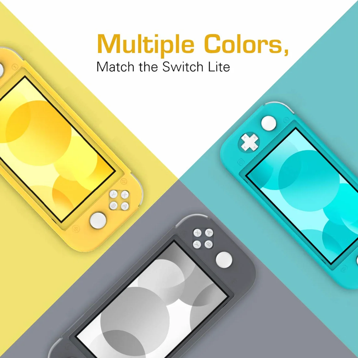 MoKo Protective Case Compatible with Nintendo Switch Lite, Soft Silicone Cover Rubber Anti-Scratch Shockproof Shell Case Accessories for Switch Lite Console and Controller - Turquoise