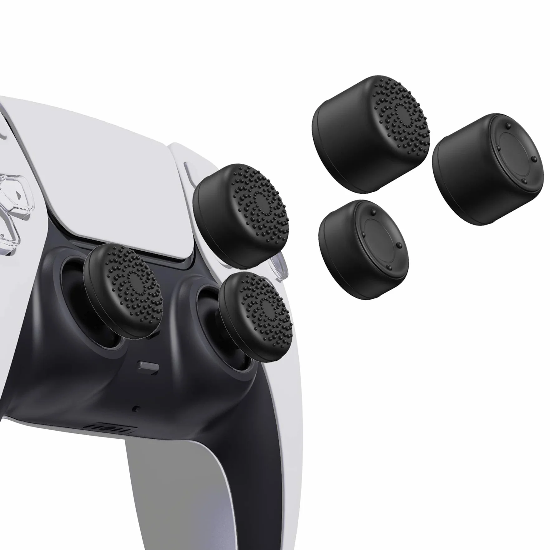 PlayVital Silikonowa Nakładki na Gałki do ps5 do ps4 Controller, Thumb Grip Caps do Xbox One/Series X S Osłona Joysticka do Switch Pro Pokrowiec na Joystick do Xbox One-Czarny