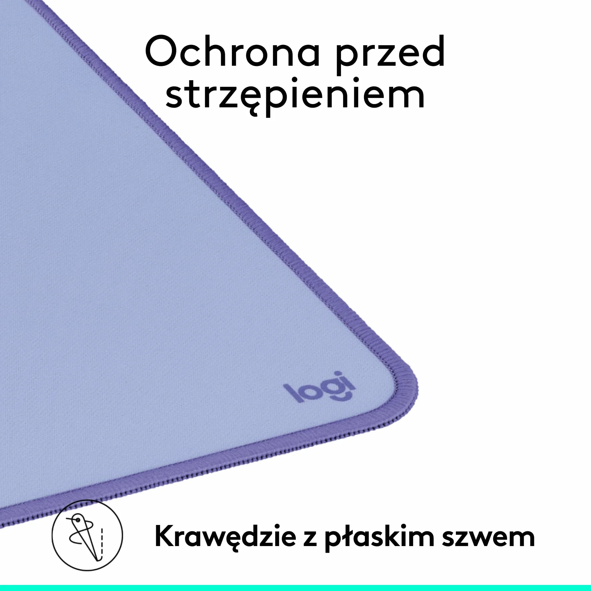 Logitech Desk Mat - Studio Series, Wielofunkcyjna duża mata na biurko, szeroka podkładka pod myszkę, antypoślizgowa, odporna na zalanie, trwały materiał - Liliowy