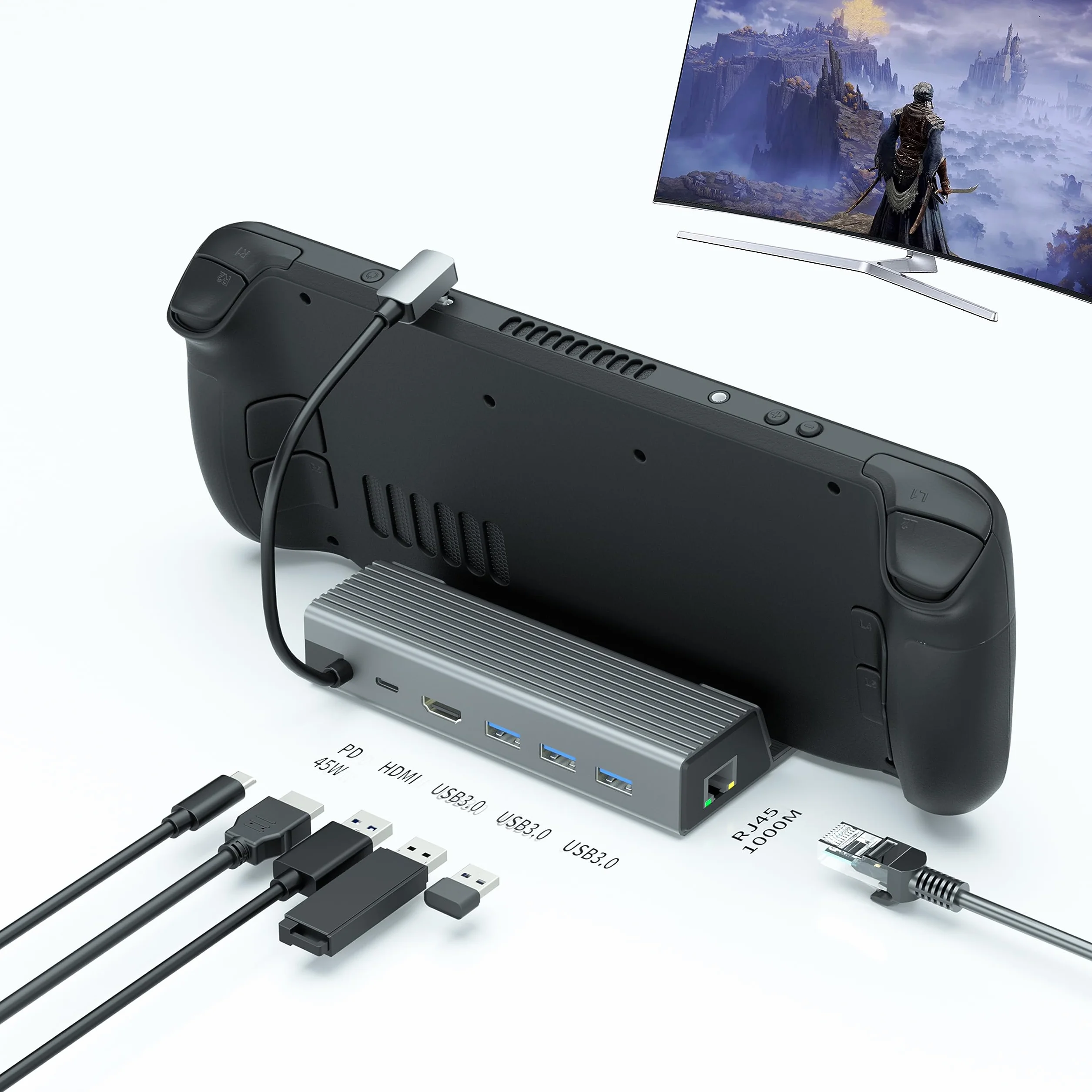 Steam Deck stacja dokująca 6 w 1 z HDMI, USB-C, USB 3.0, Gigabit Ethernet - akcesoria Steam Deck, Valve Steam Deck - Stream Deck