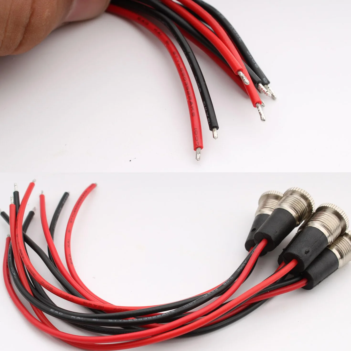 RUNCCI-YUN 5-pak 5,5 x 2,5 mm 10 A gniazdo zasilania DC, gniazdo baryłkowe 12 V DC, mocowanie panelowe, adapter złącza żeńskiego z wodoodporną osłoną