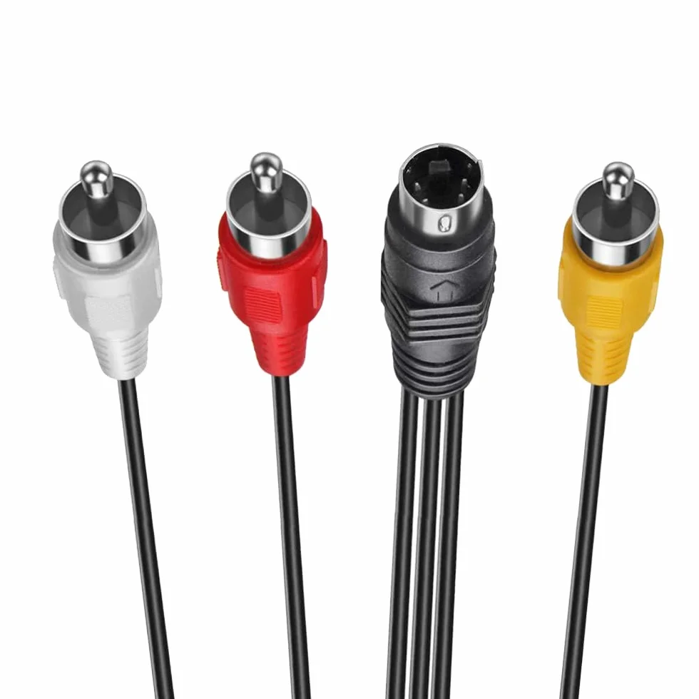 Konwerter SCART na 3 x RCA Jacks | Przełącznik wejścia/wyjścia | Podłączenie konsol, DVD, VHS | Dźwięk mono i stereo | S-VHS SVIDEO, kolor czarny