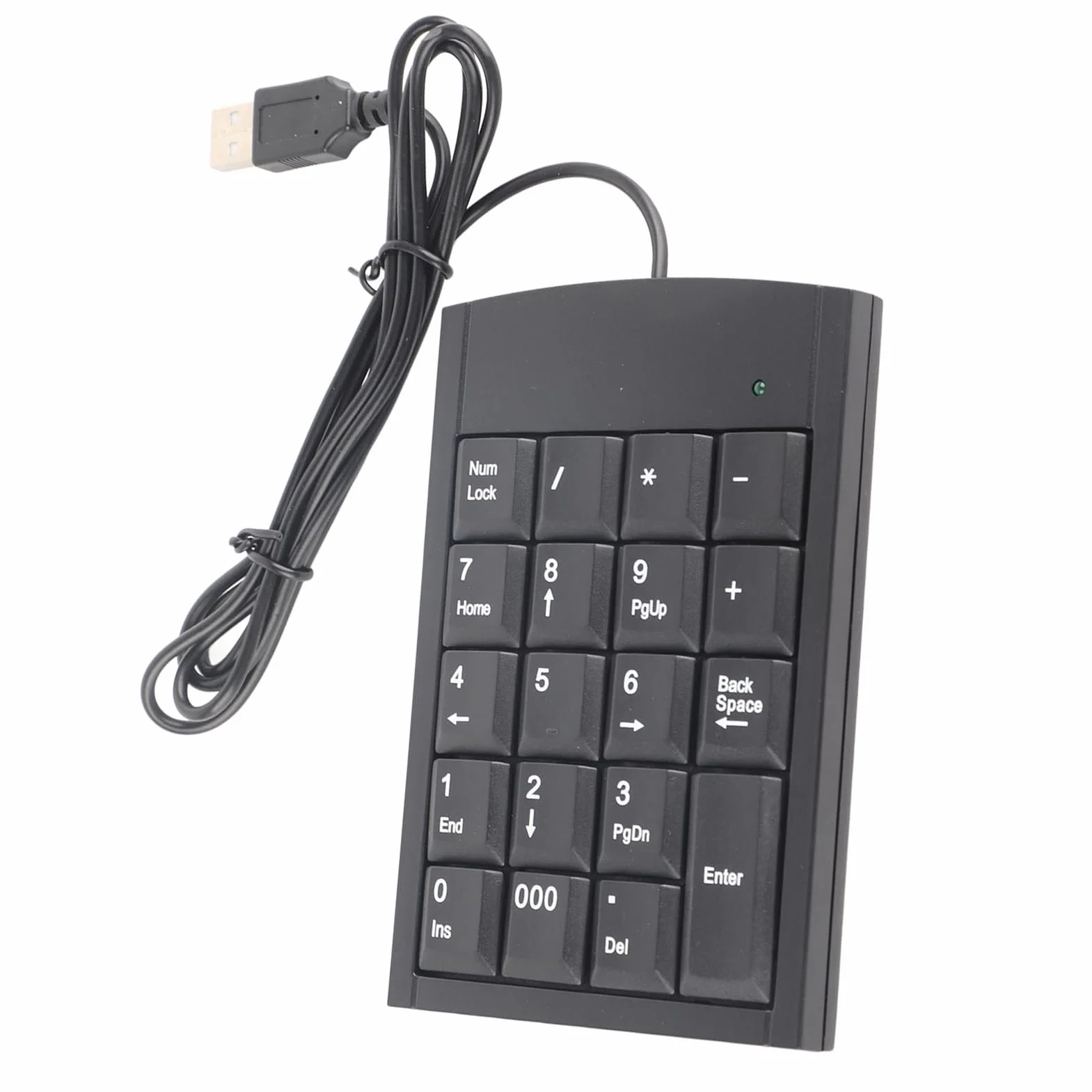 Yoidesu Klawiatura Numeryczna USB Wodoodporna Przenośna Wąska Mini Klawiatura do Laptopa Numer Zewnętrzny Skróty