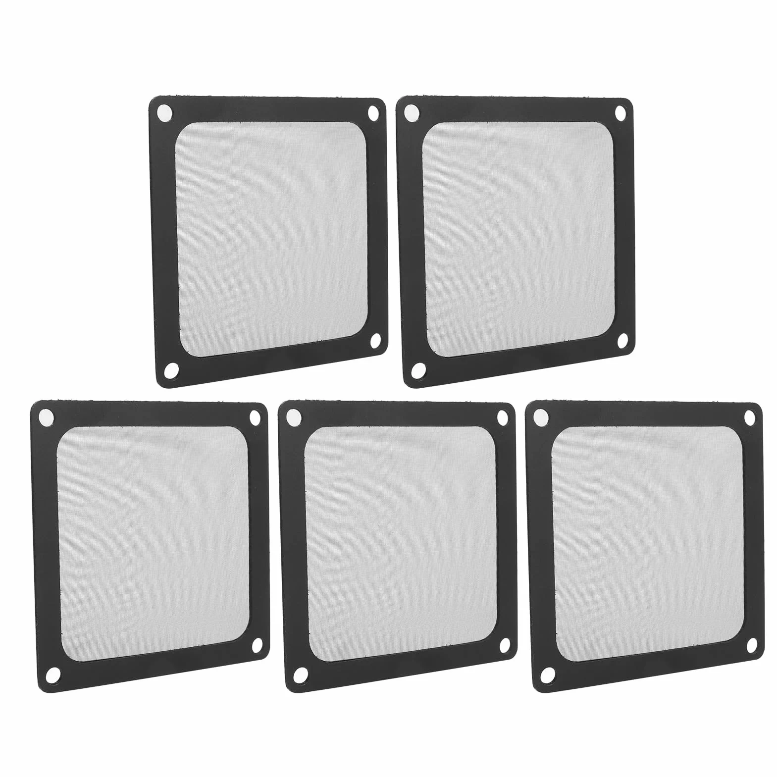 Obudowa Komputera PC Filtr Siatkowy, 5 szt. 80x80mm Wentylator Komputerowy Siatka Filtra Przeciwpyłowego Ramka Magnetyczna Odporna na Kurz Pokrywa Filtra Grille Czarny
