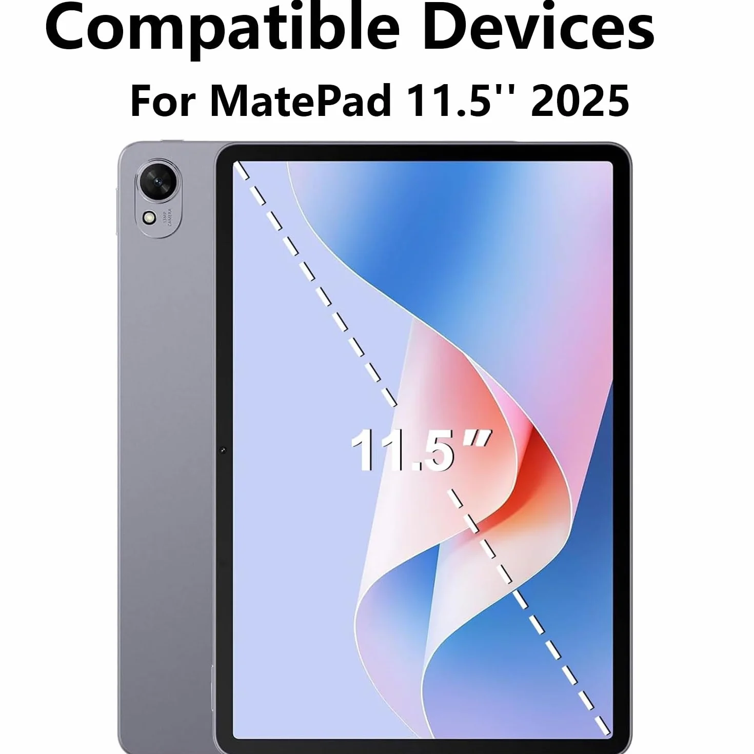 Keyboard Case for Huawei MatePad 11,5 cala 2025, z 7-kolorowym podświetleniem, odłączaną bezprzewodową klawiaturą Bluetooth z touchpadem, ultracienką, wielokątną osłoną i myszką,Purple