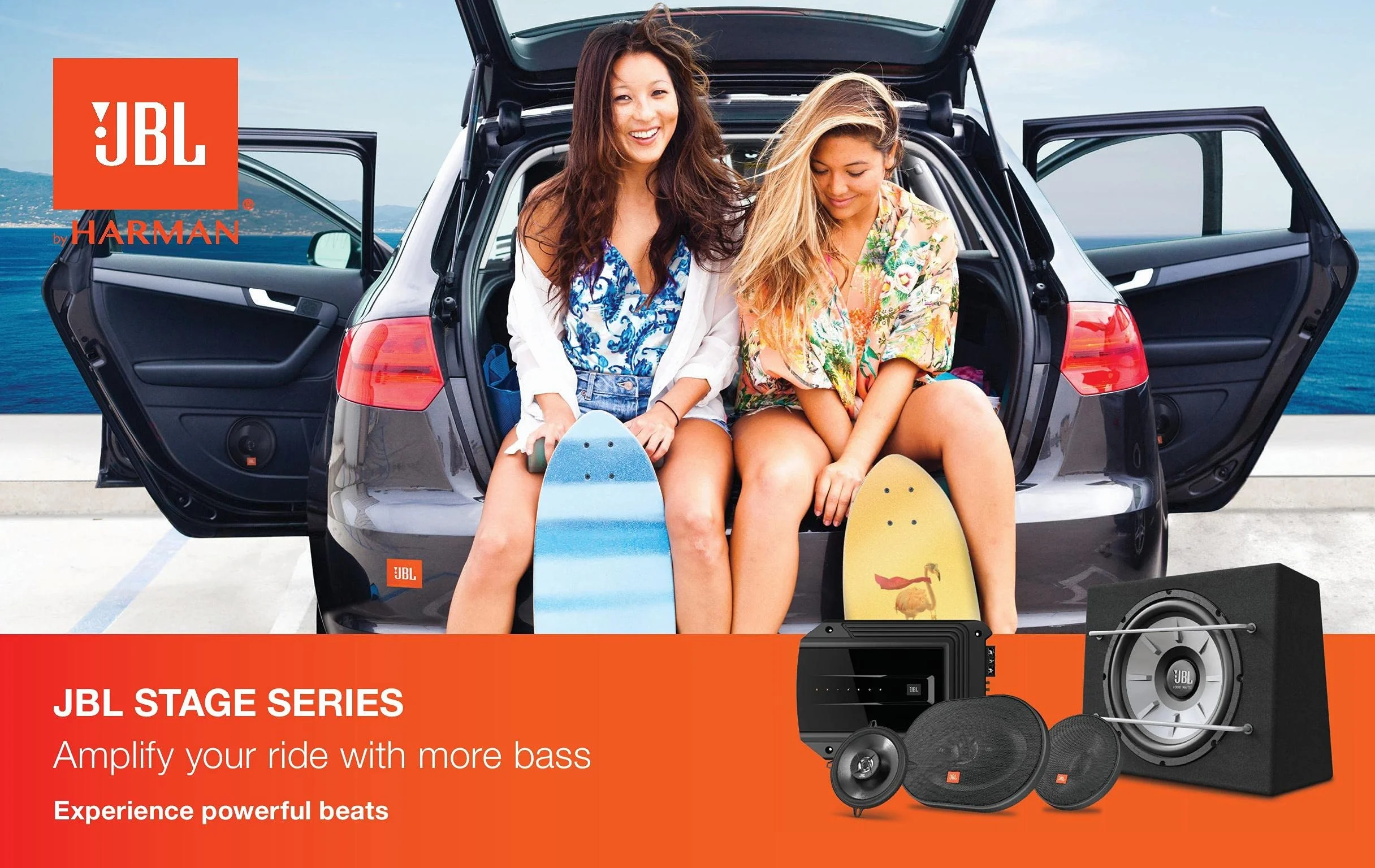 JBL Stage2 634 3-drożny zestaw głośników samochodowych firmy Harman Kardon – 250 W samochodowe głośniki samochodowe – 2 sztuki Car HiFi Box duży 16,5 cm | 165 mm | 6,5 cala