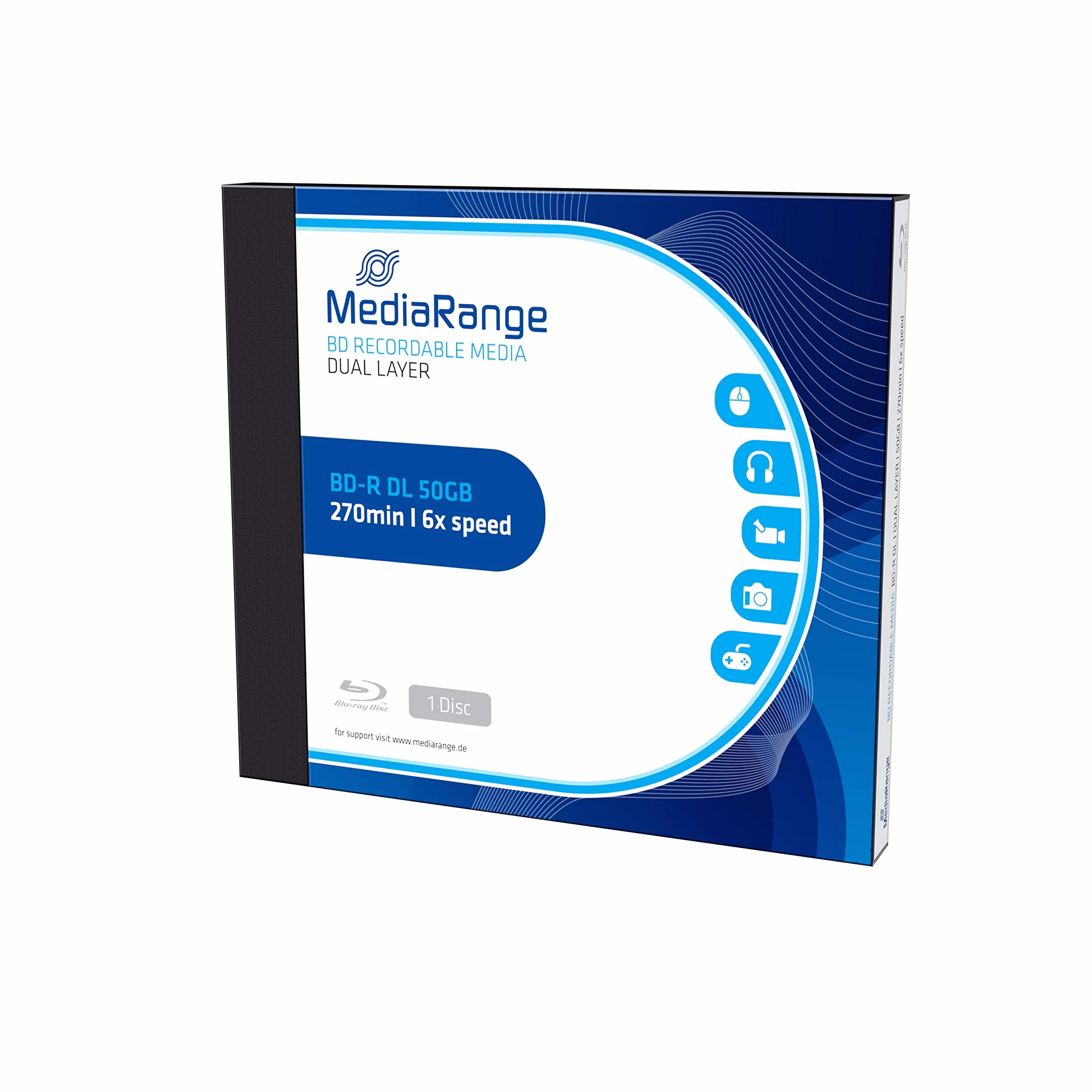 MediaRange BD-R Dual Layer 50GB 6-krotna prędkość zapisu, pojedyncze etui na biżuterię