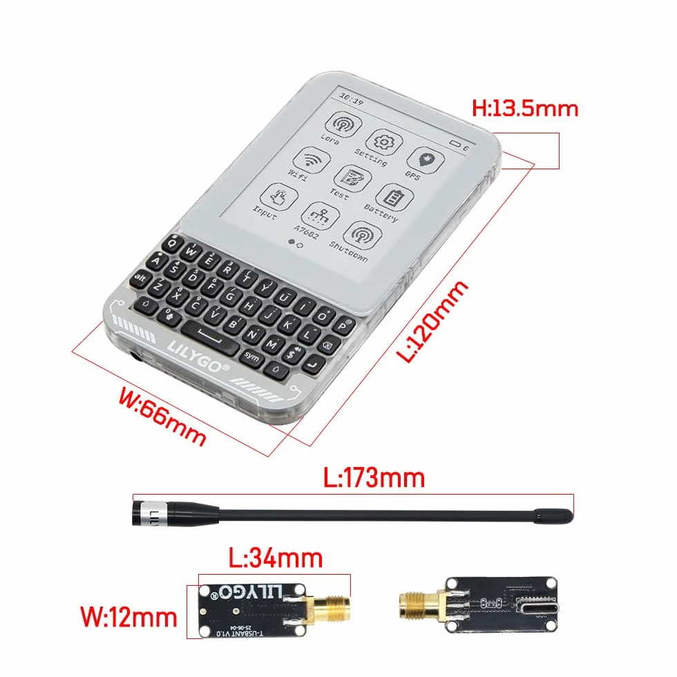 LILYGO T-Deck Pro SX1262 LoRa 868MHz TTGO deska do projektowania z papierem o przekątnej 3,1 cala Ultra Wide Viewing-E o niskim zużyciu energii i zewnętrzną anteną (PCM5102A Meshtcore Firmware)