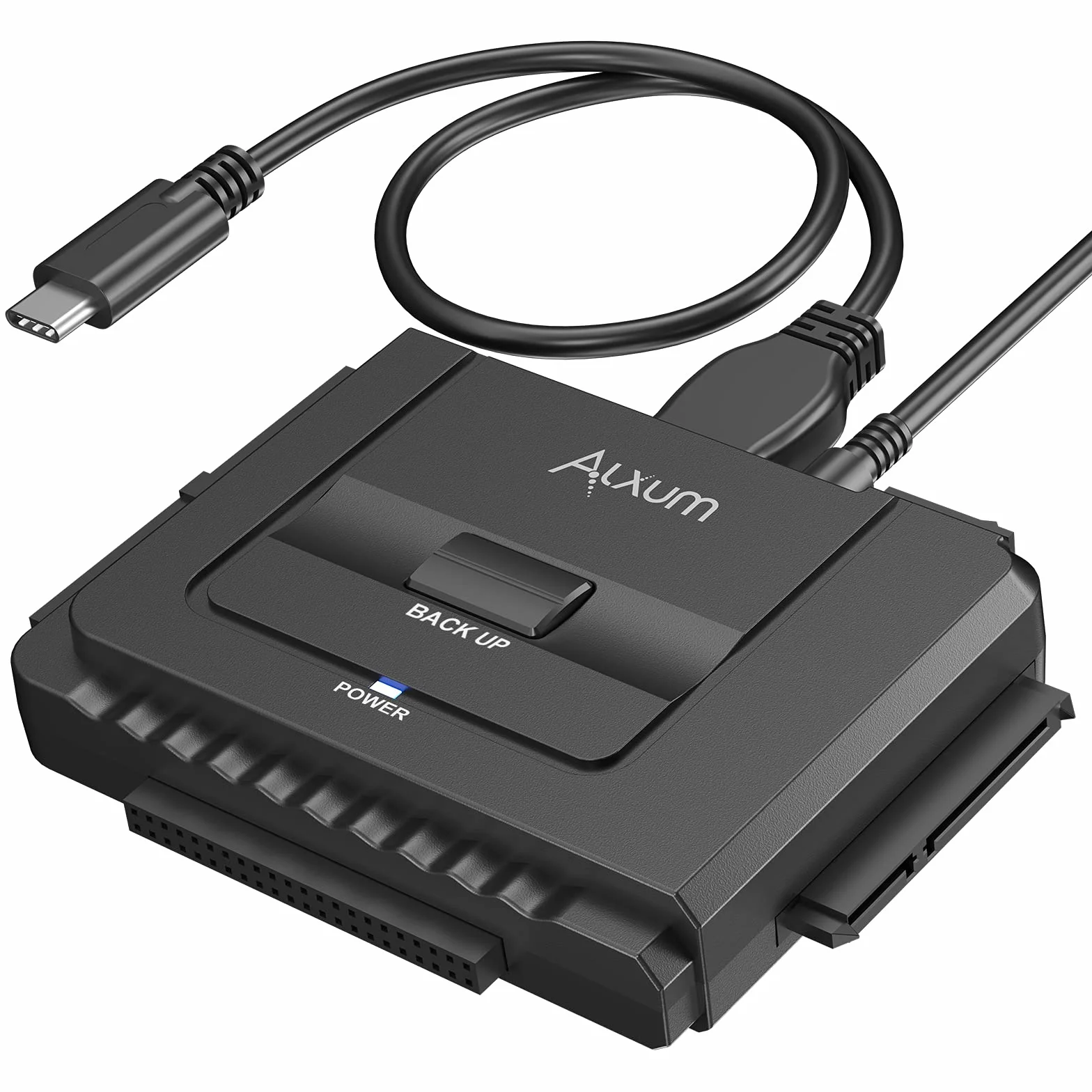 Alxum konwerter dysku twardego SATAIDE na USB C, z zasilaczem 12 V / 2A i kablem USB C