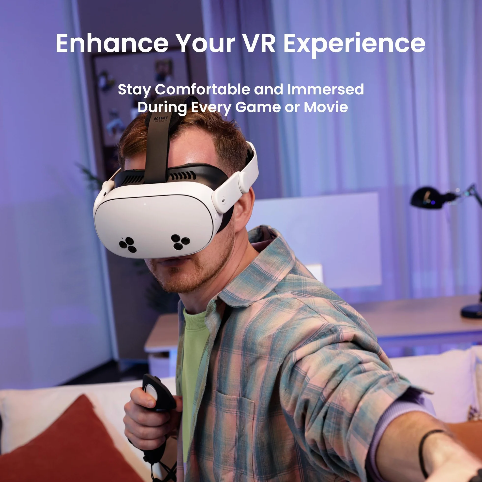 KIWI design Podkładki na twarz V4 kompatybilne z Oculus/Meta Quest 3S
