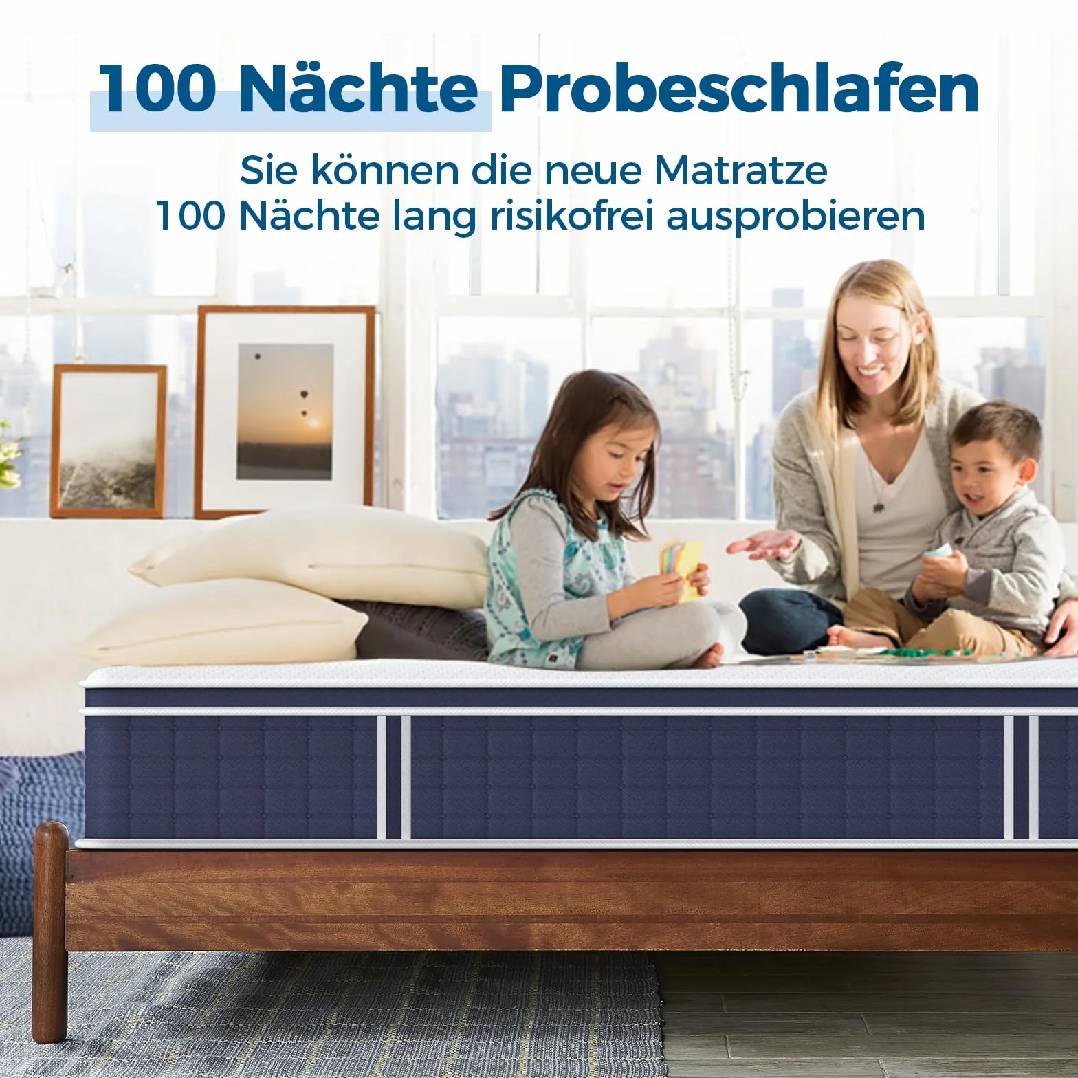 Inofia materac Ace Hybrid wysokość 26 cm stopień twardości H3 średnio twardy, 7-strefowy materac z piór oporowych (H2/30cm, 140×200cm)