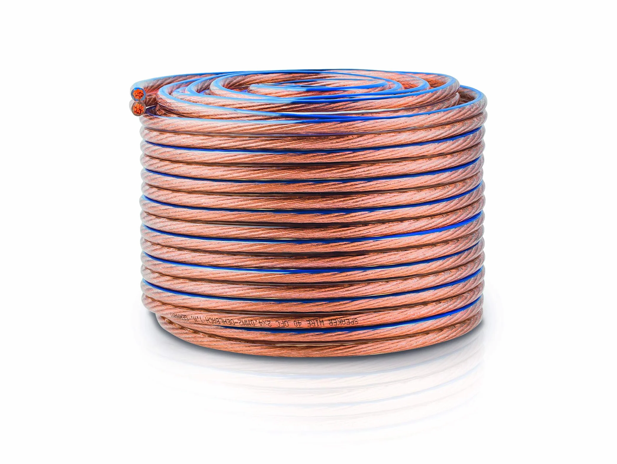 OEHLBACH Speaker Wire SP-40 - Stereo HI-FI Kabel Do Głośników - Skrzynkowy Z OFC (Miedź Beztlenowa) 2 x 4,0 mm² - Mini Cewka Głośnika - Przezroczysty 10 m