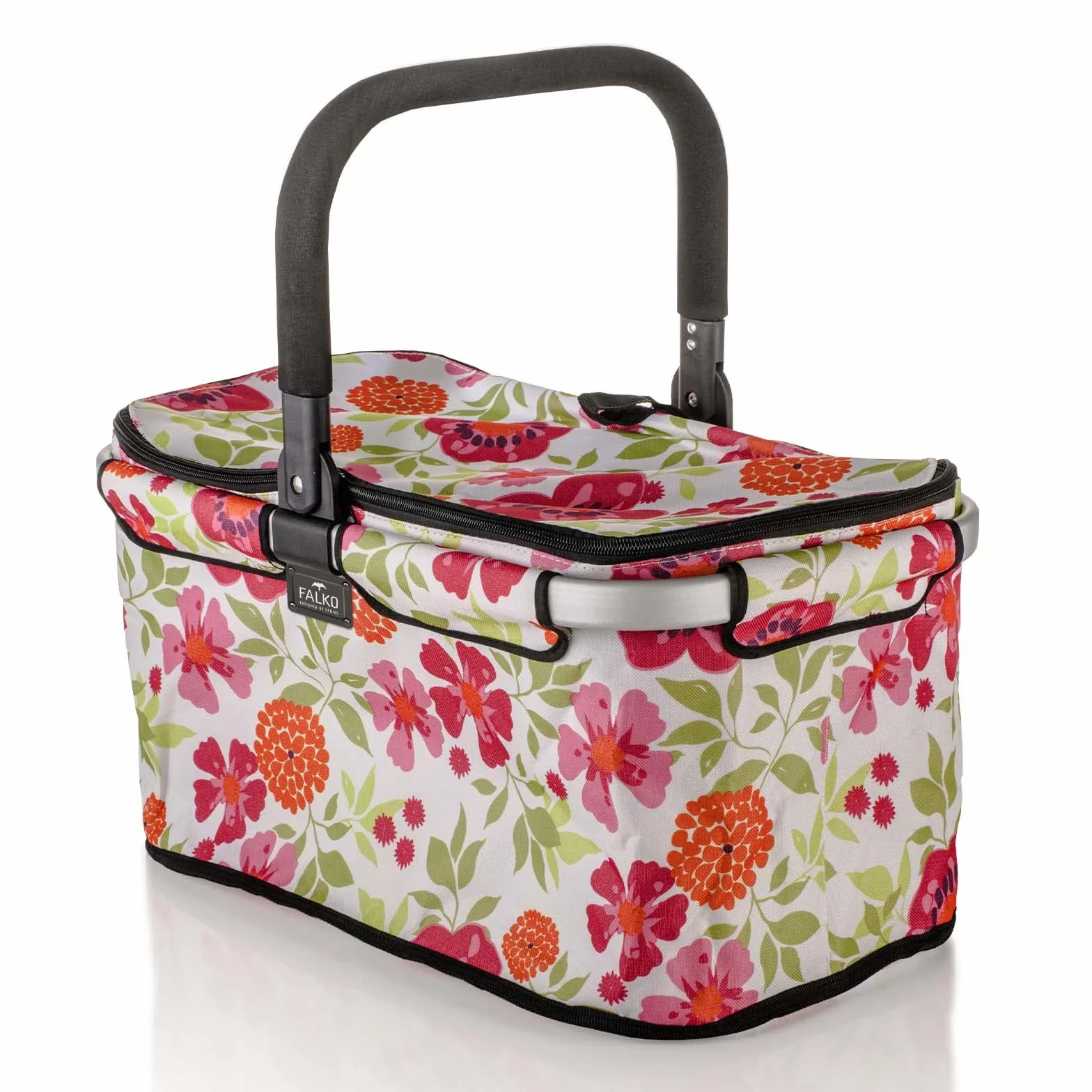 Genius Falko Premium kosz na zakupy niebieski 22 l składany z pokrywką aluminiowym uchwytem