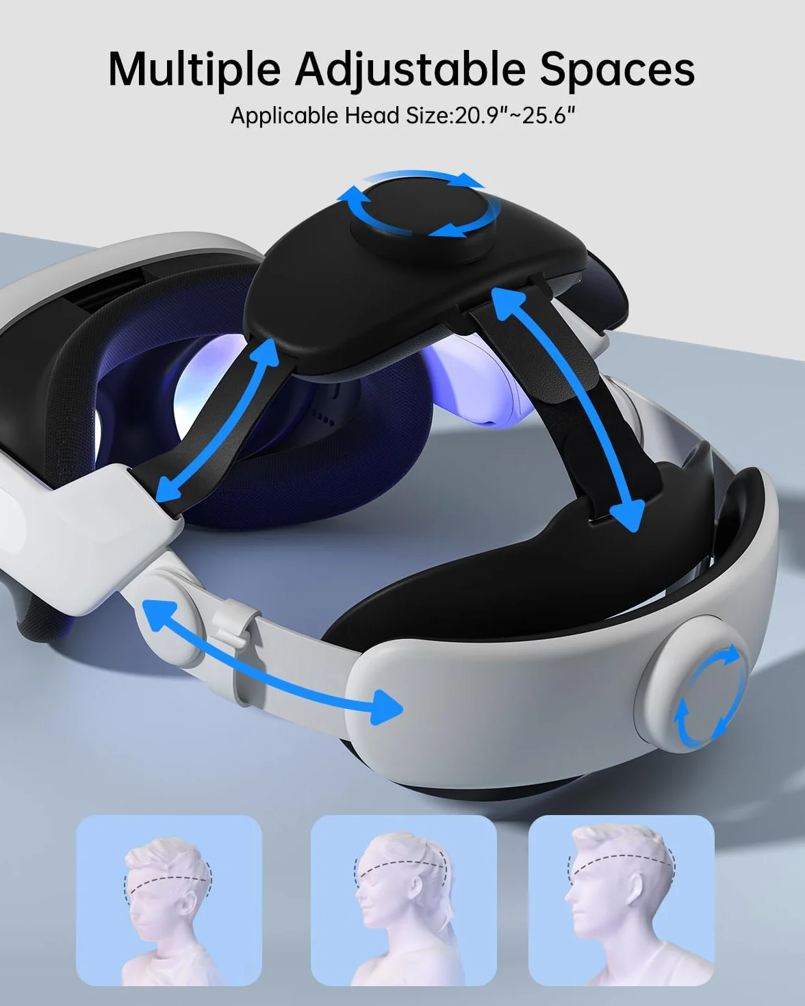Zyber Pasek Na GłOwę do Meta Quest 3 Akcesoria, Regulowany, Bezuciskowy Pasek Na GłOwę Vr do Oculus Quest 3, ZwięKszająCy Komfort I Stabilność